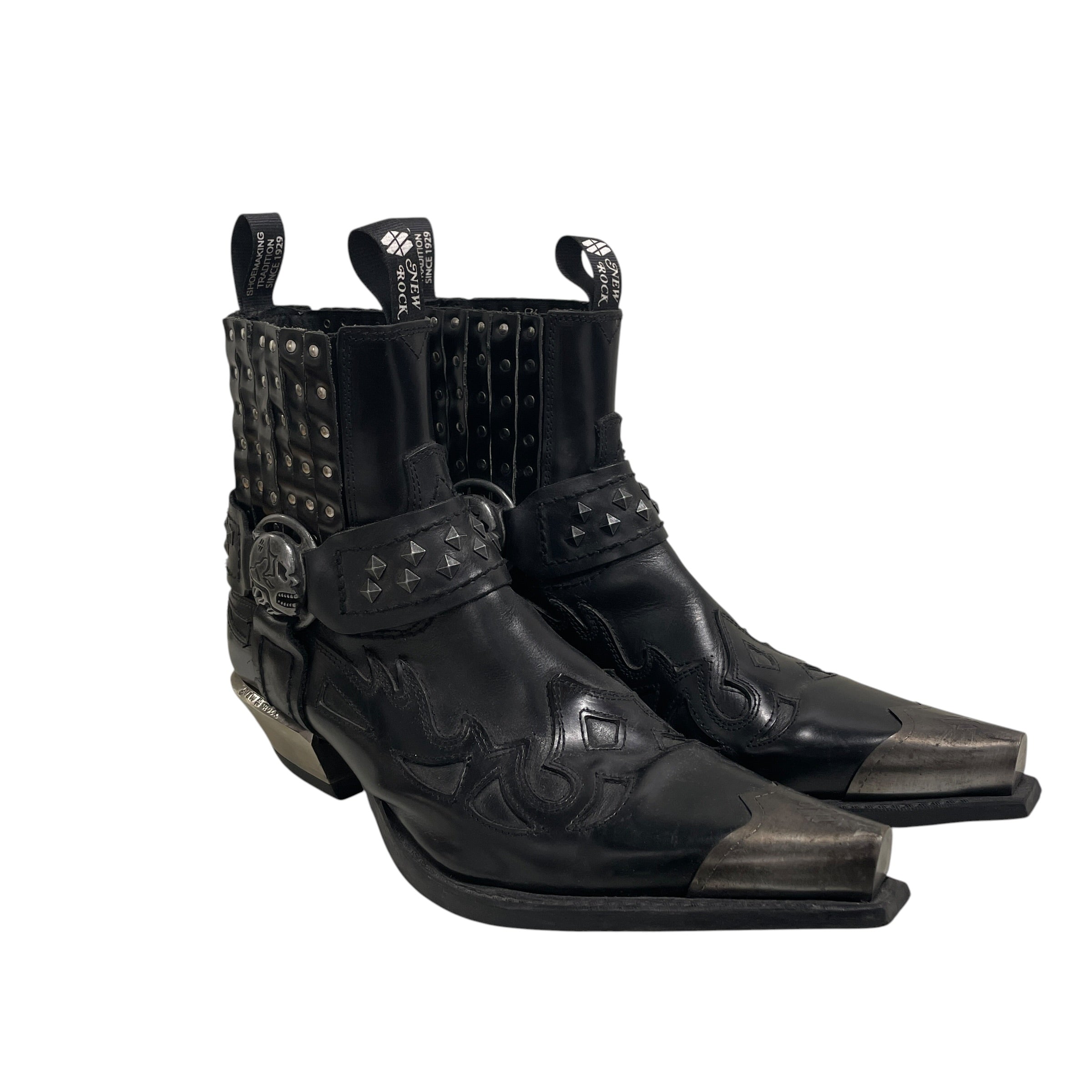 NEW ROCK/Biker Boots/EU 44/Leather/BLK/ view 1