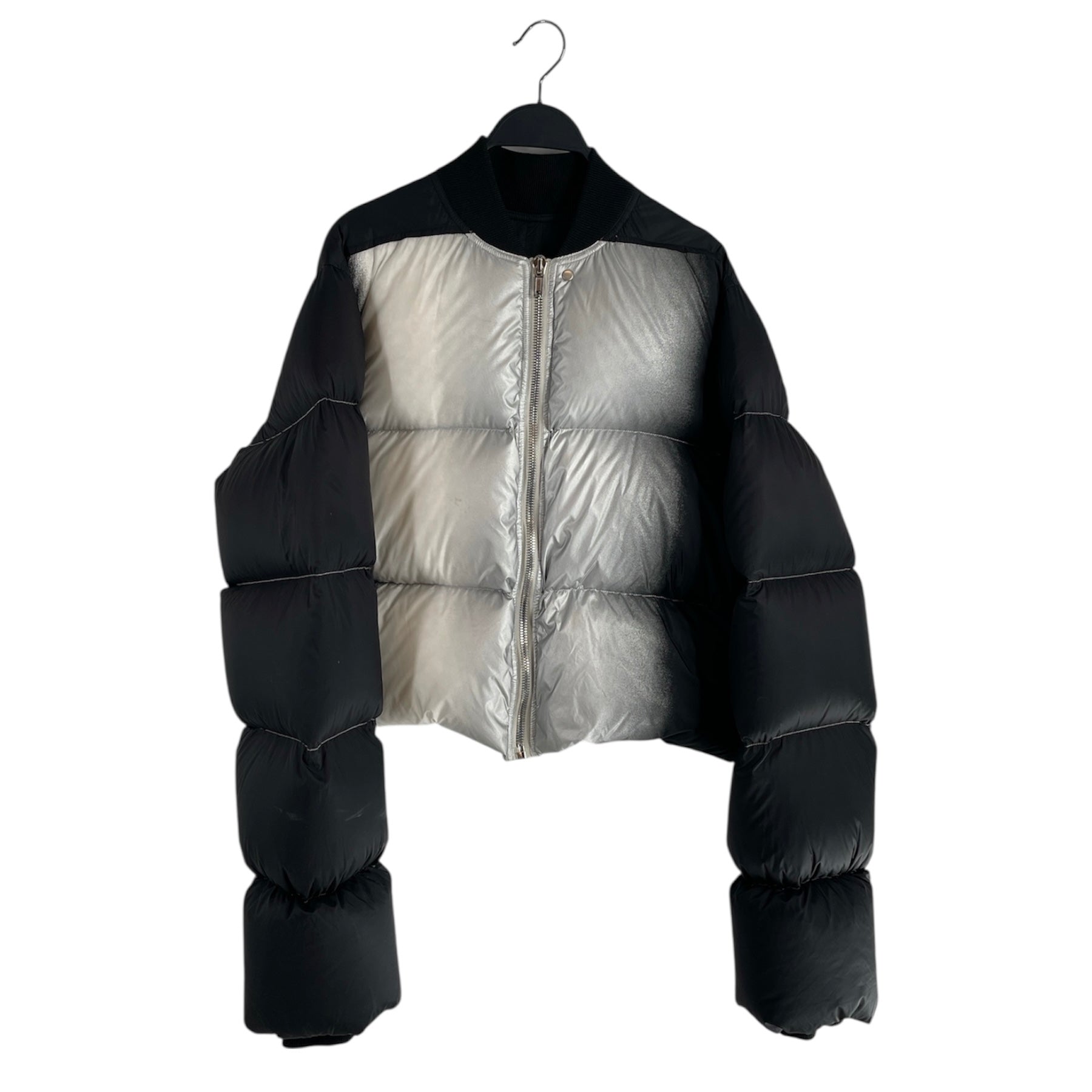 Rick Owens/Puffer Jkt/8/Nylon/SLV/FW/19 LARRY TWO TONE CROPPED view 1