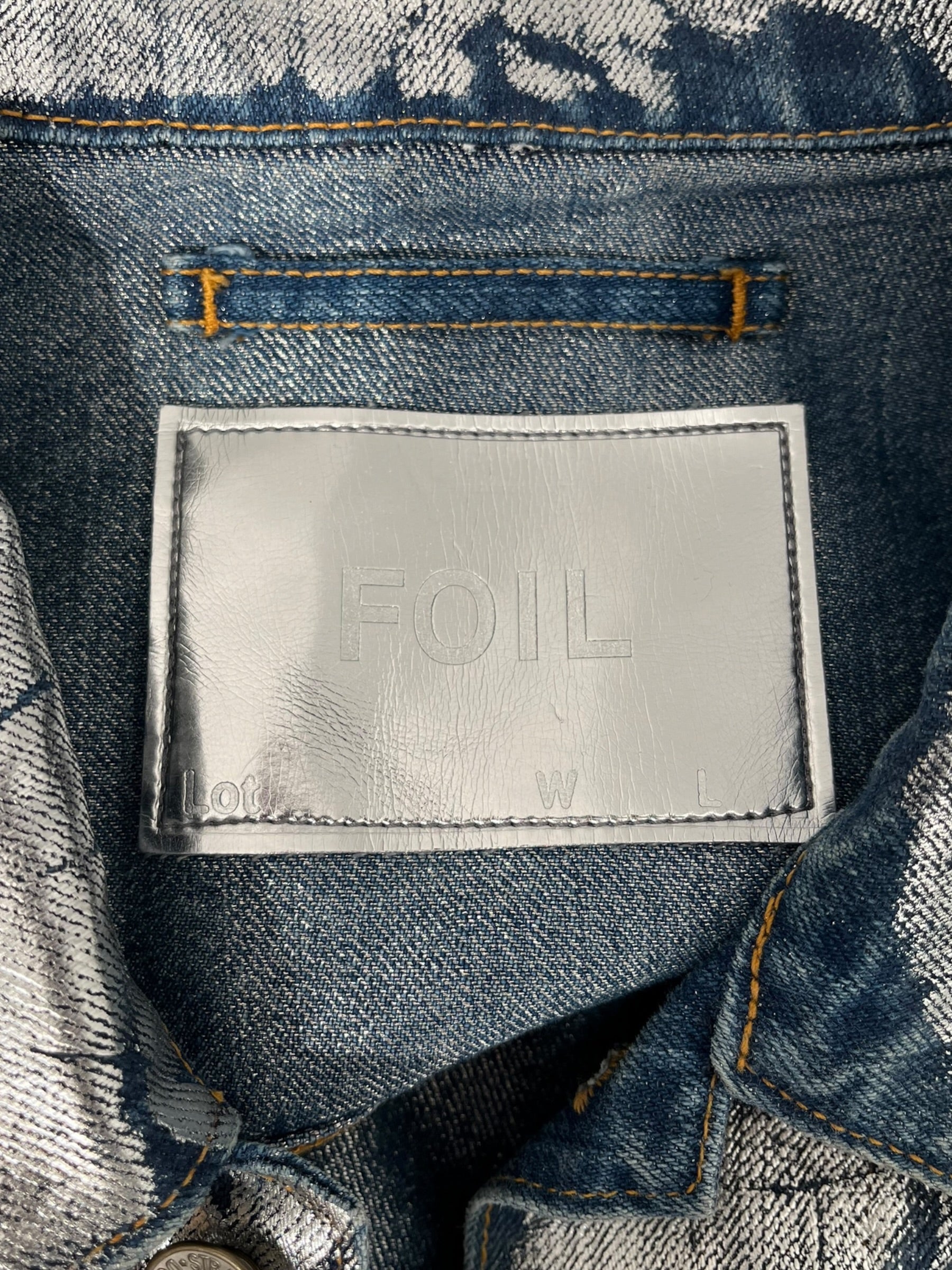 doublet/Jacket/S/Cotton/SLV/Single Breasted/CROPPED SILVER PAINT FOIL view 3