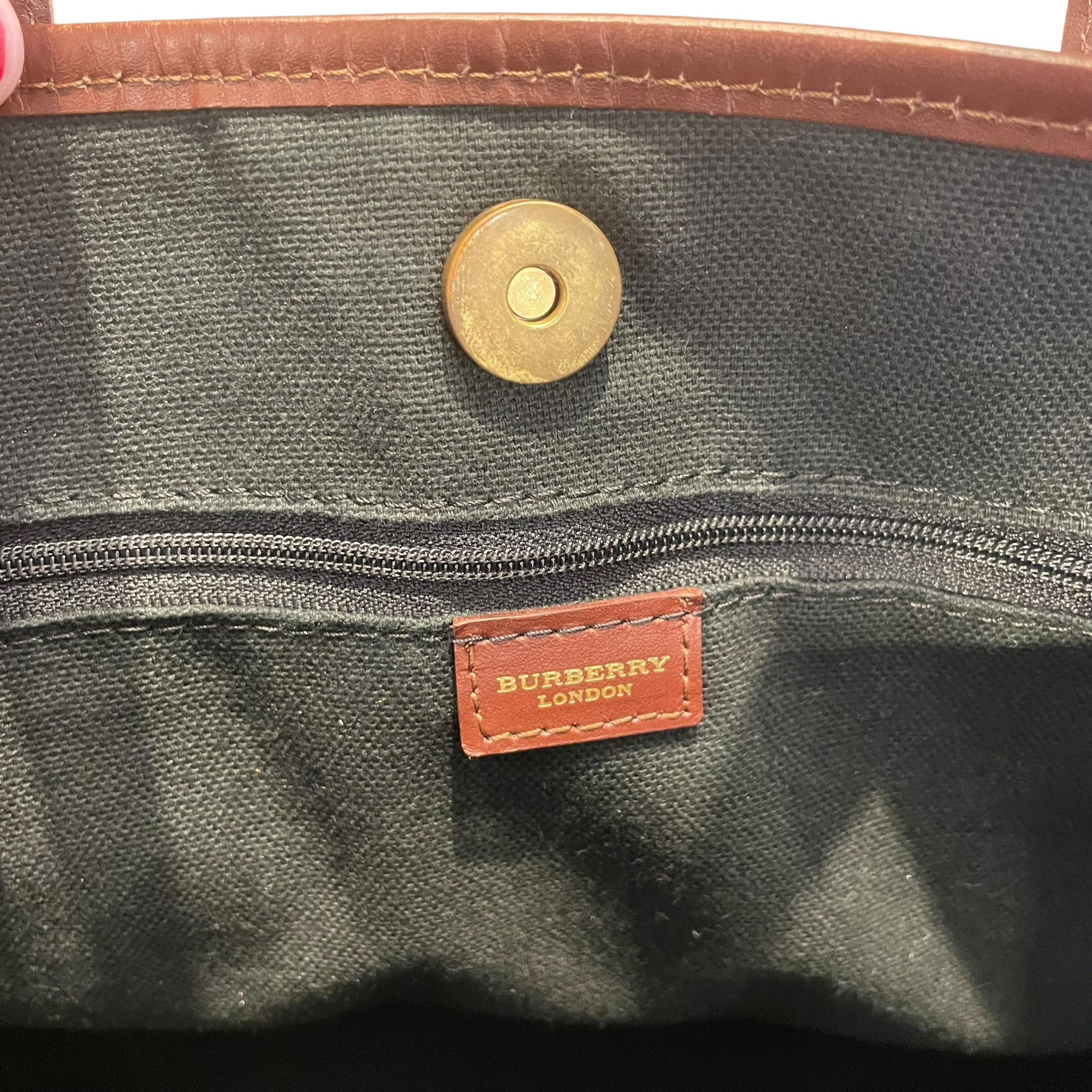 BURBERRY LONDON/Tote Bag/Plaid/Leather/BRW/Haymarket Check view 2