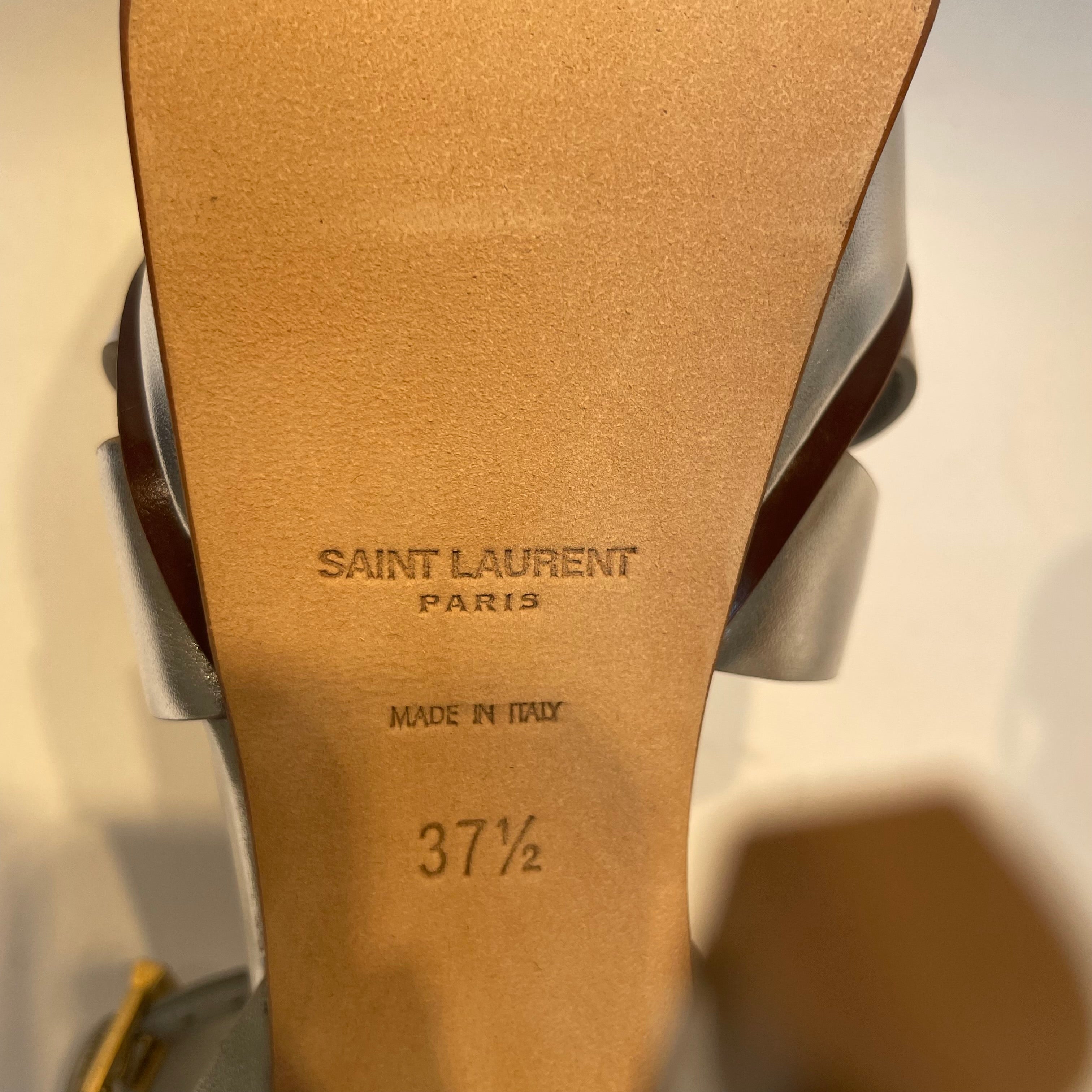 YVES SAINT LAURENT/Heels/US 6.5/Leather/SLV/SILVER HEELS view 4