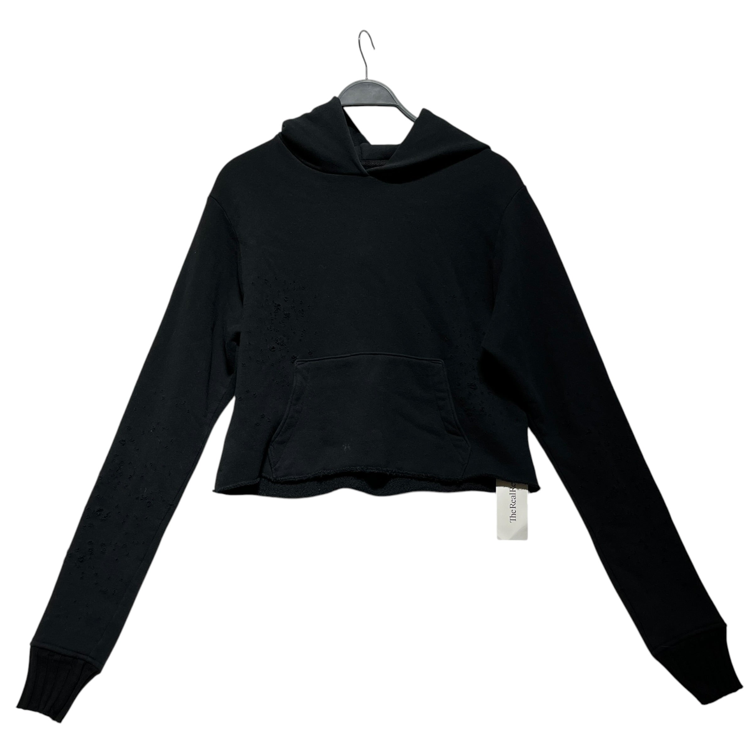 AMIRI/Hoodie/L/Cotton/BLK/Distressed Cropped Hoodie view 1