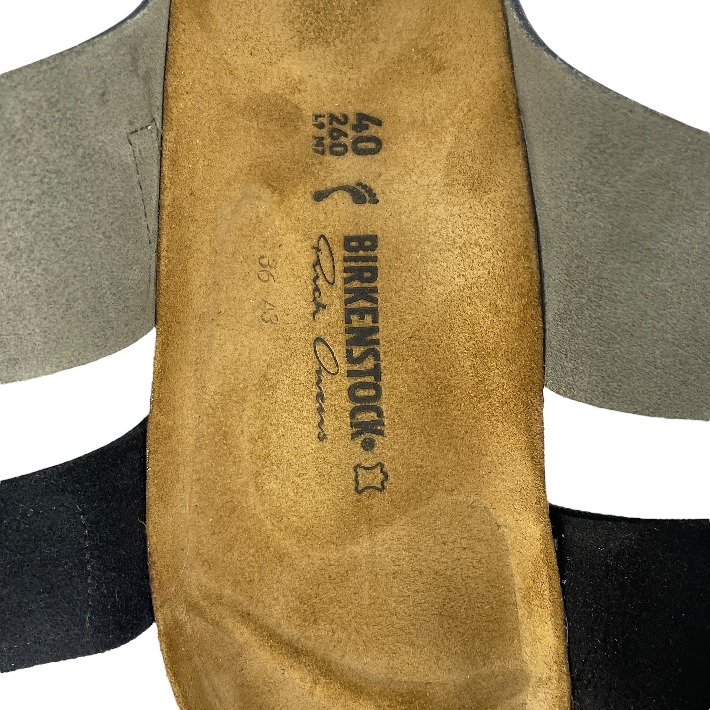 BIRKENSTOCK/Rick Owens/Sandals/EU 40/Leather/BLK/Open-Toe/SILVER view 5