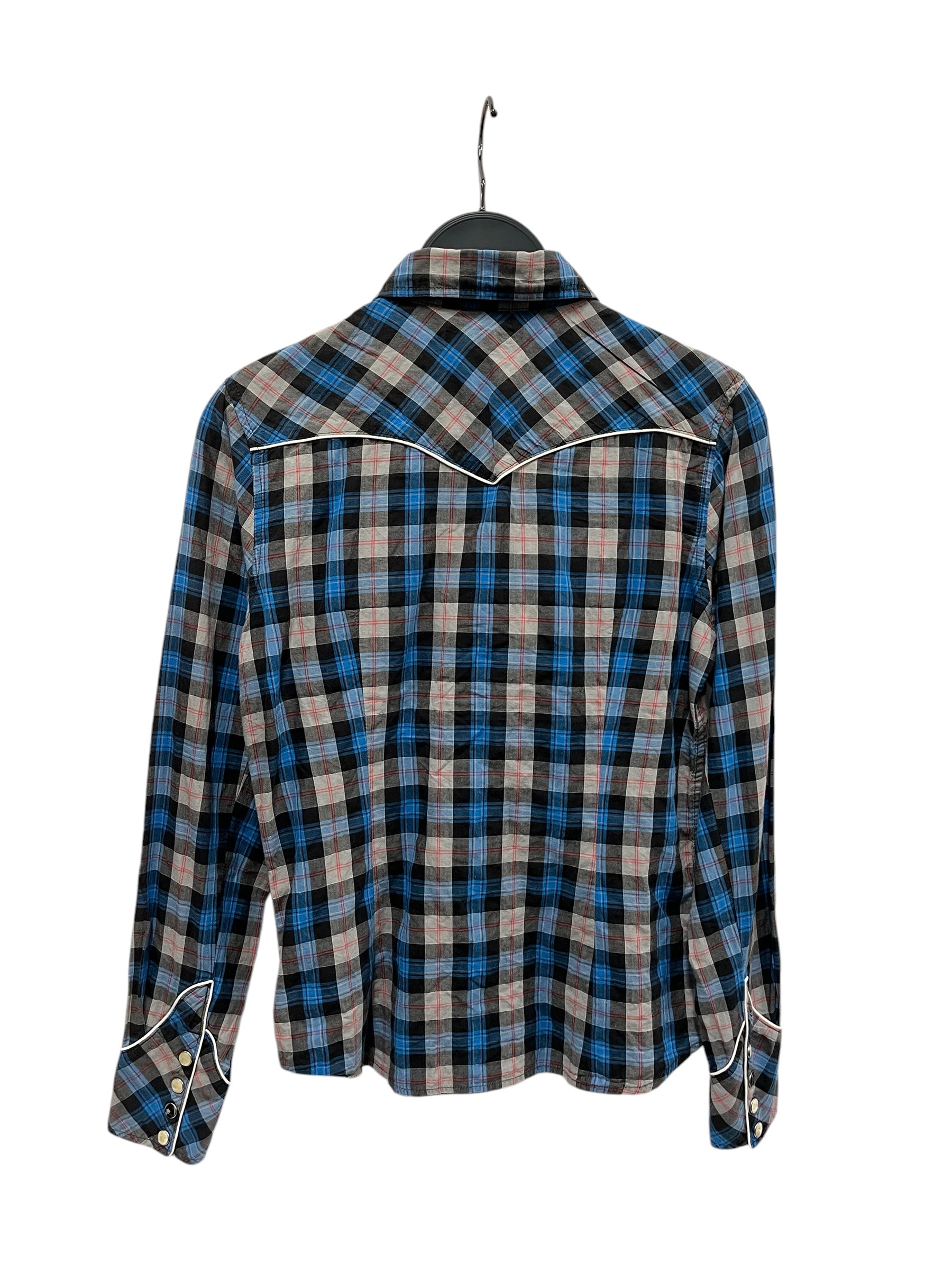 HYSTERIC GLAMOUR/LS Shirt/FREE/Cotton/BLU/Western/Plaid/PEARL/GRAPHIC SNAP 0113AH01 view 2