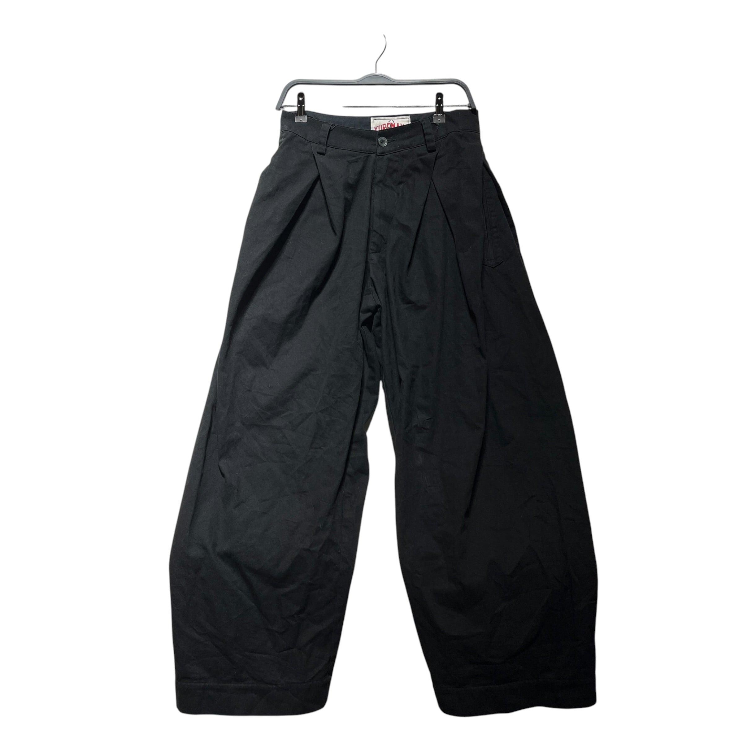 YUREMANE/Slacks/2/Cotton/BLK/CROSS PLEAT WIDE LEG view 1