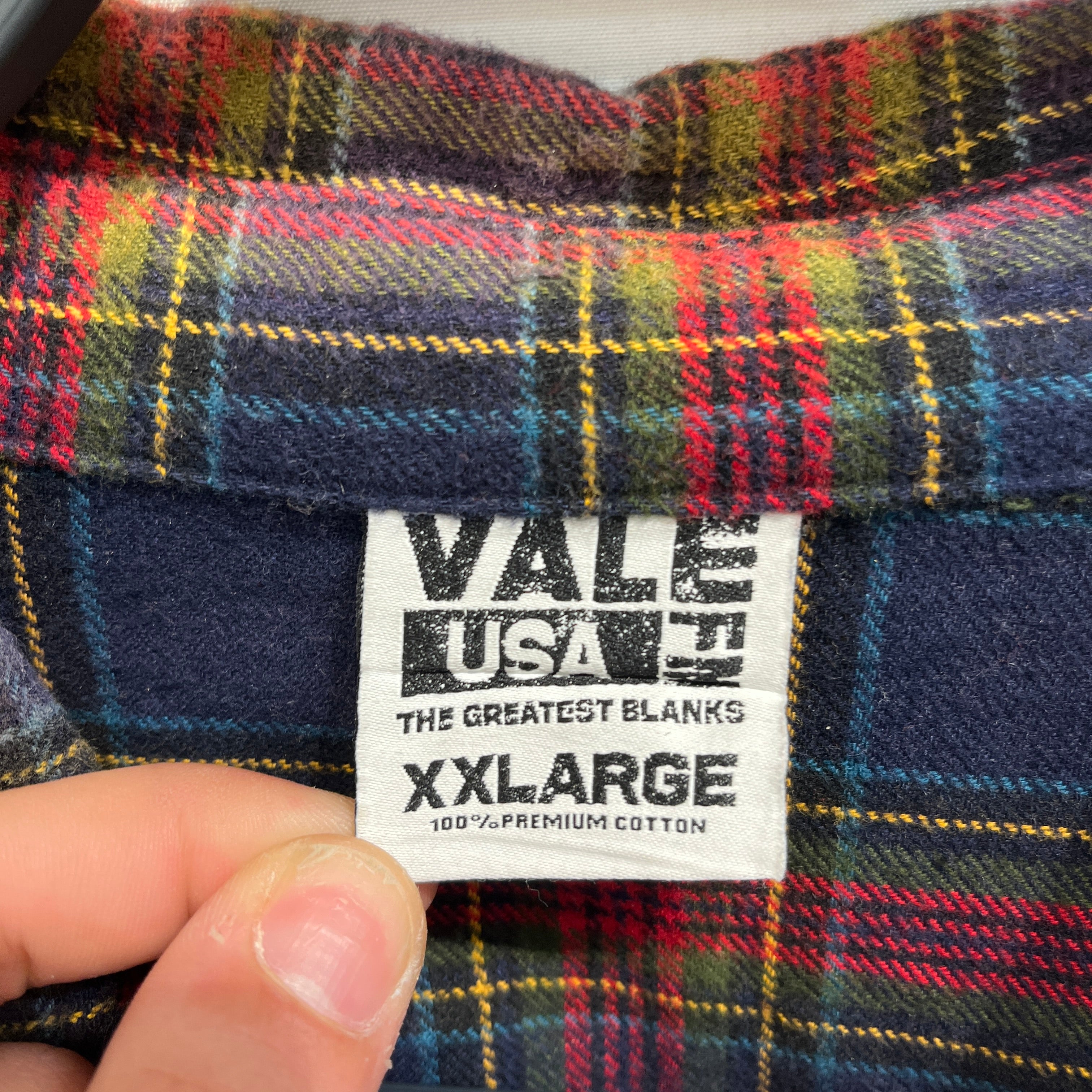Vale/LS Shirt/XXL/Cotton/MLT/Plaid/Purple Yellow Red w/ Gems view 3