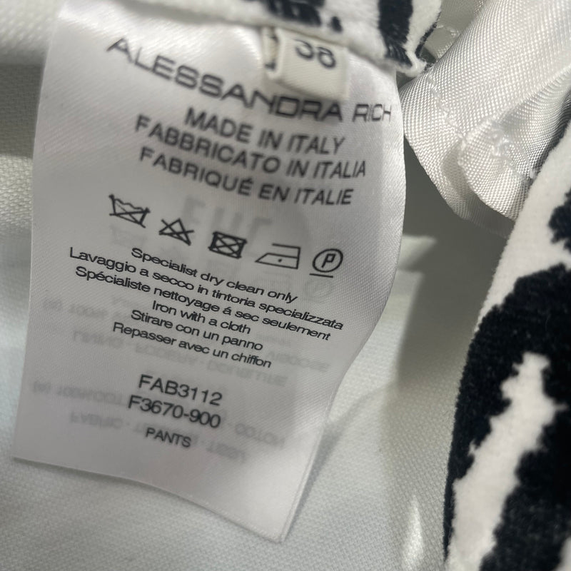 ALESSANDRA RICH ///Bootcut Pants/38/Animal Pattern/Cotton/WHT//W [Designers] Essentials/