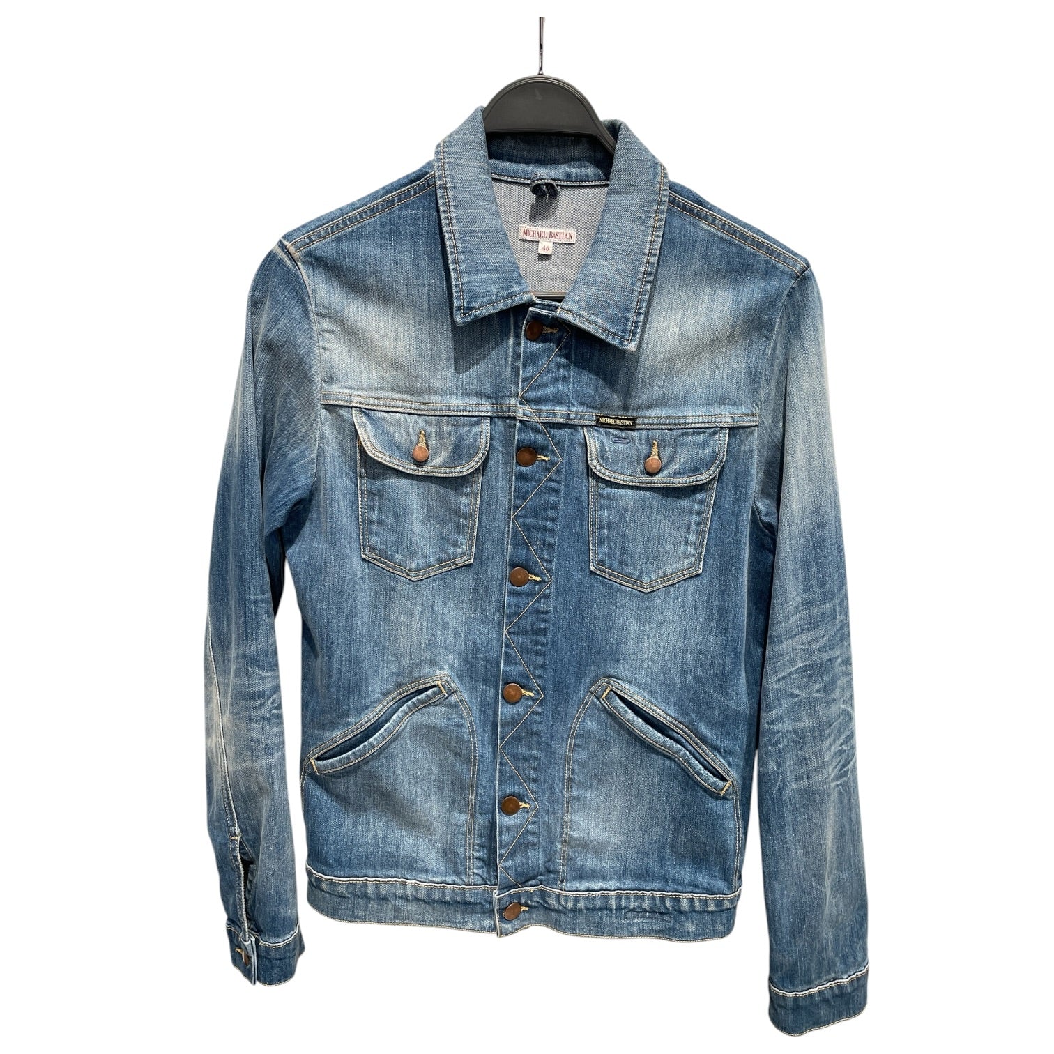 MICHAEL BASTIAN/Denim Jkt/46/Denim/BLU/CROSS STITCHING view 1