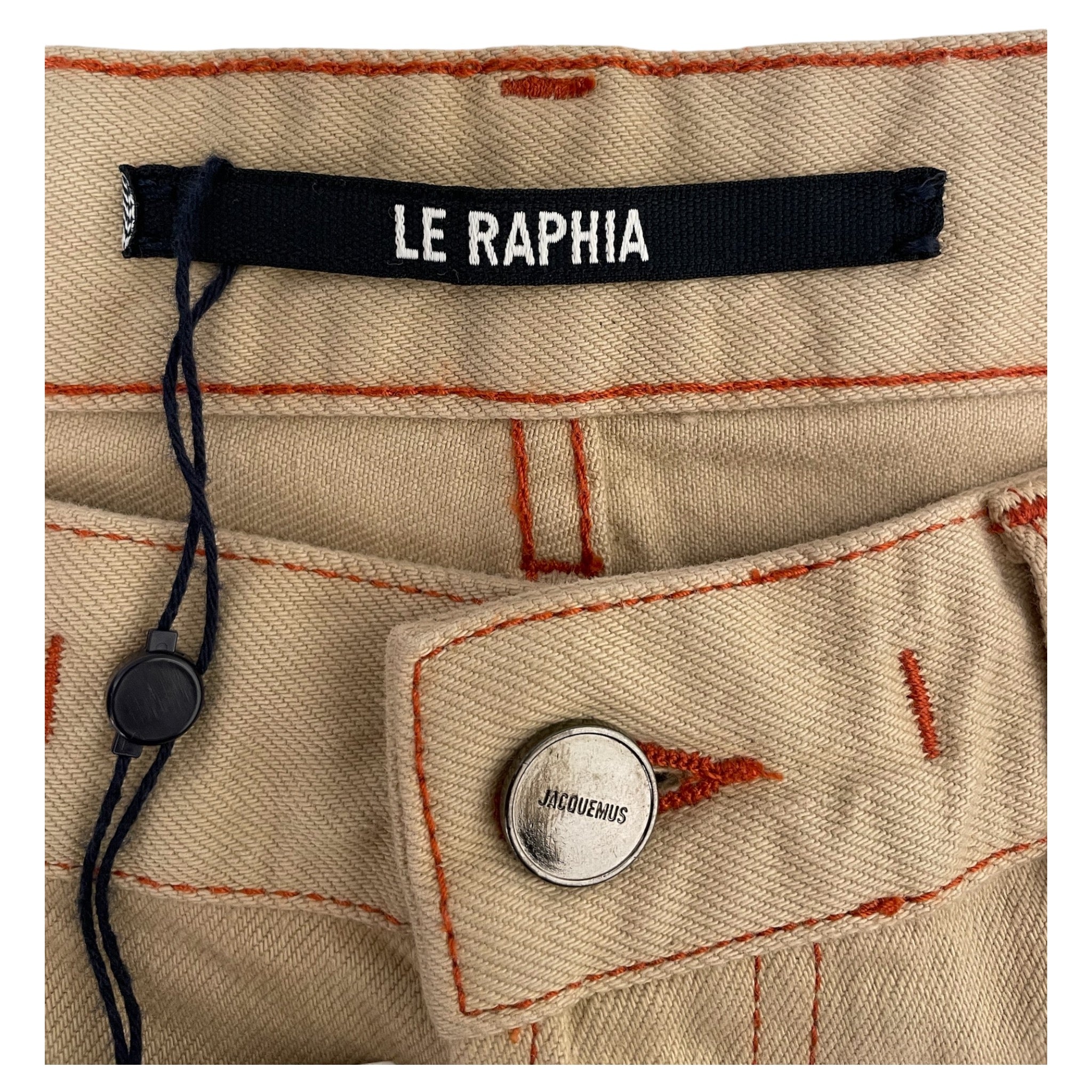 JACQUEMUS/Bootcut Pants/33/Denim/BEG/Red Stitch view 3