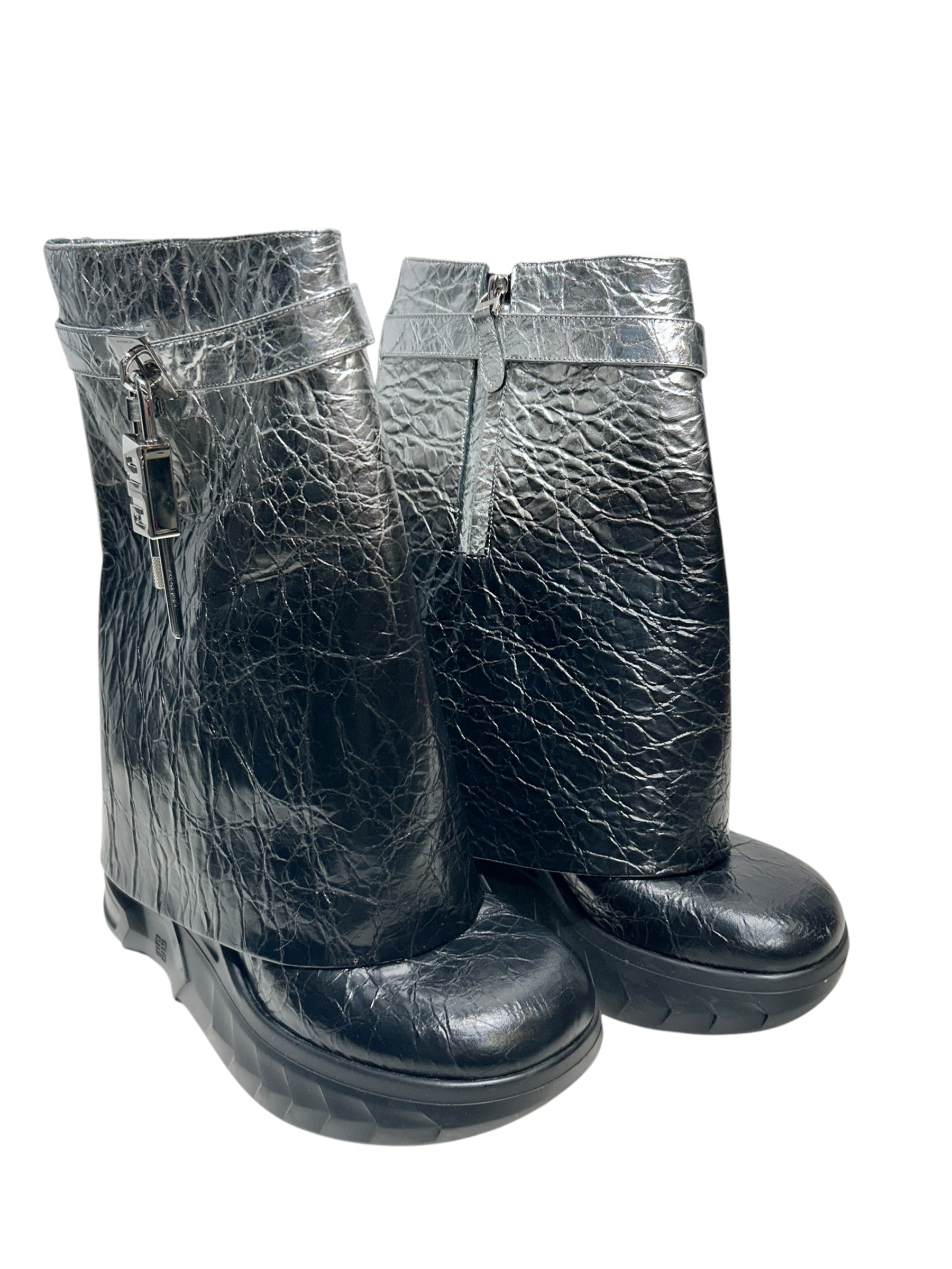 GIVENCHY/Boots/EU 39/BLK/SHARK BOOT SILVER GRADIENT view 1