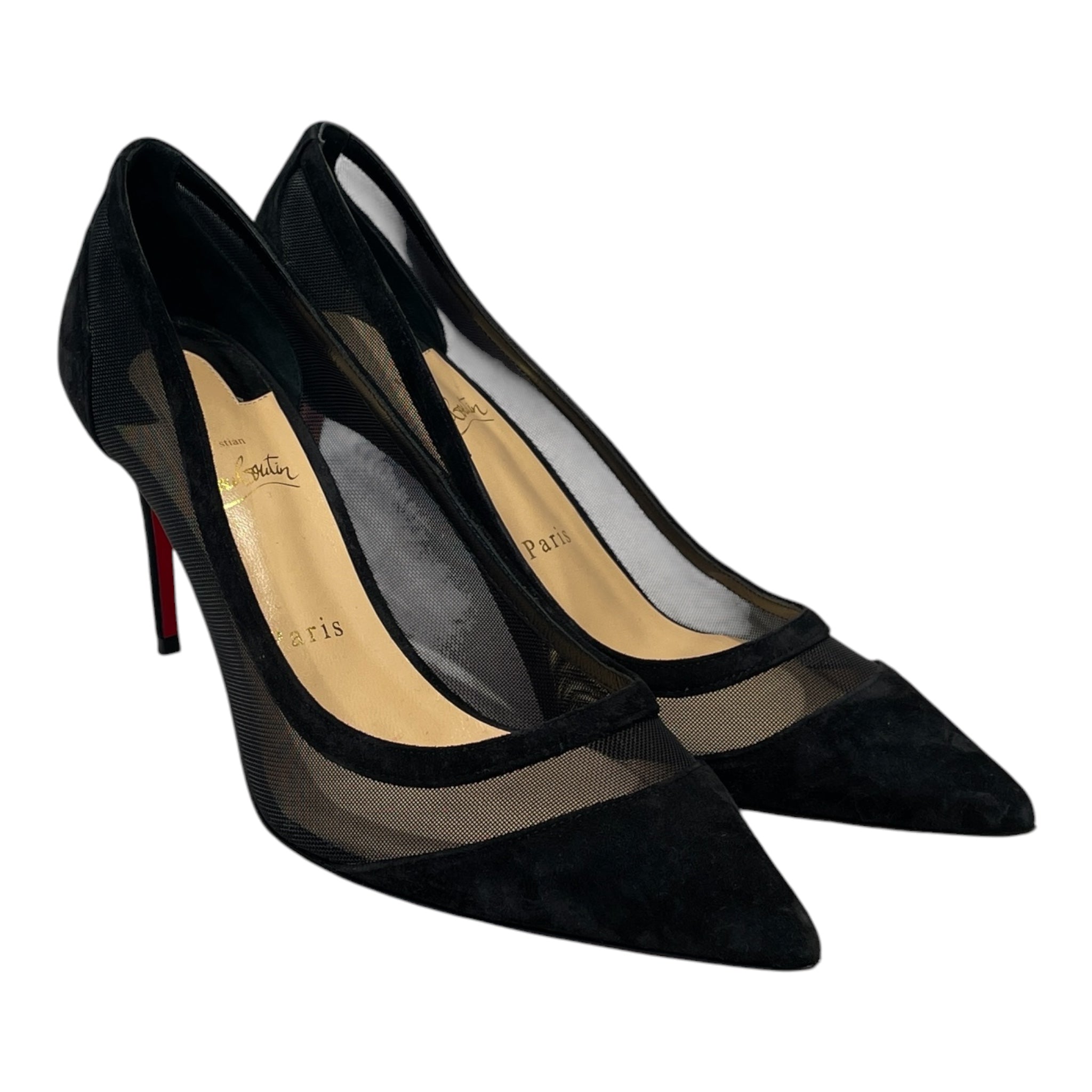 Christian Louboutin/Heels/EU 39/BLK/MESH view 1
