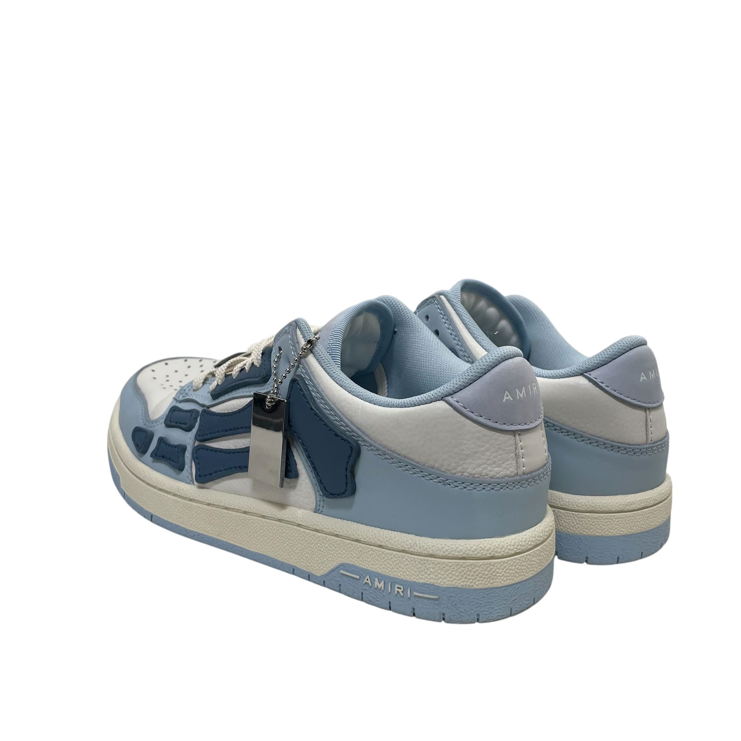 AMIRI/Low-Sneakers/US 8/Leather/WHT/Amiri Skel Top Low Sneaker Blu view 8