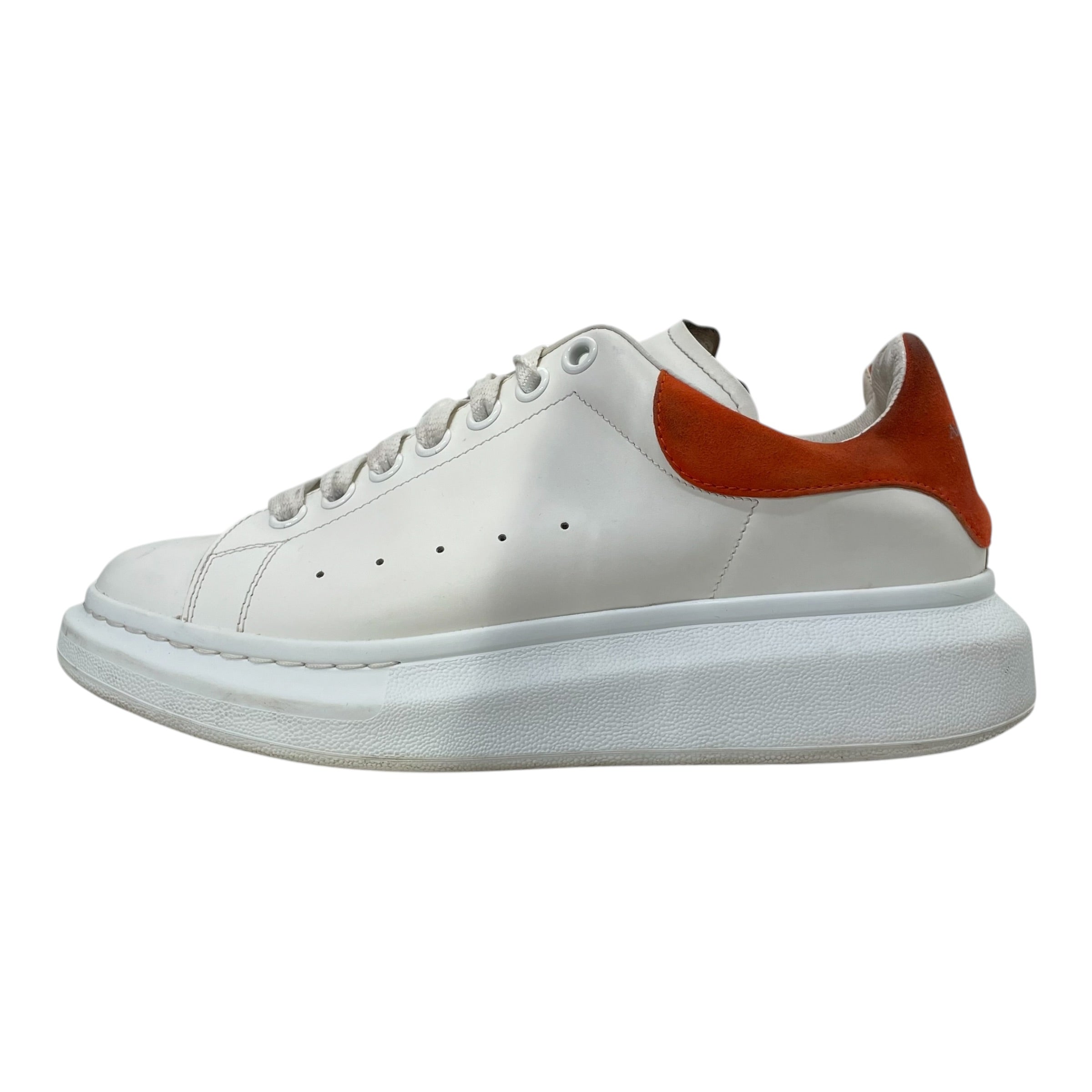 Alexander McQueen/Low-Sneakers/EU 40.5/Leather/WHT/ORANGE HEEL view 5