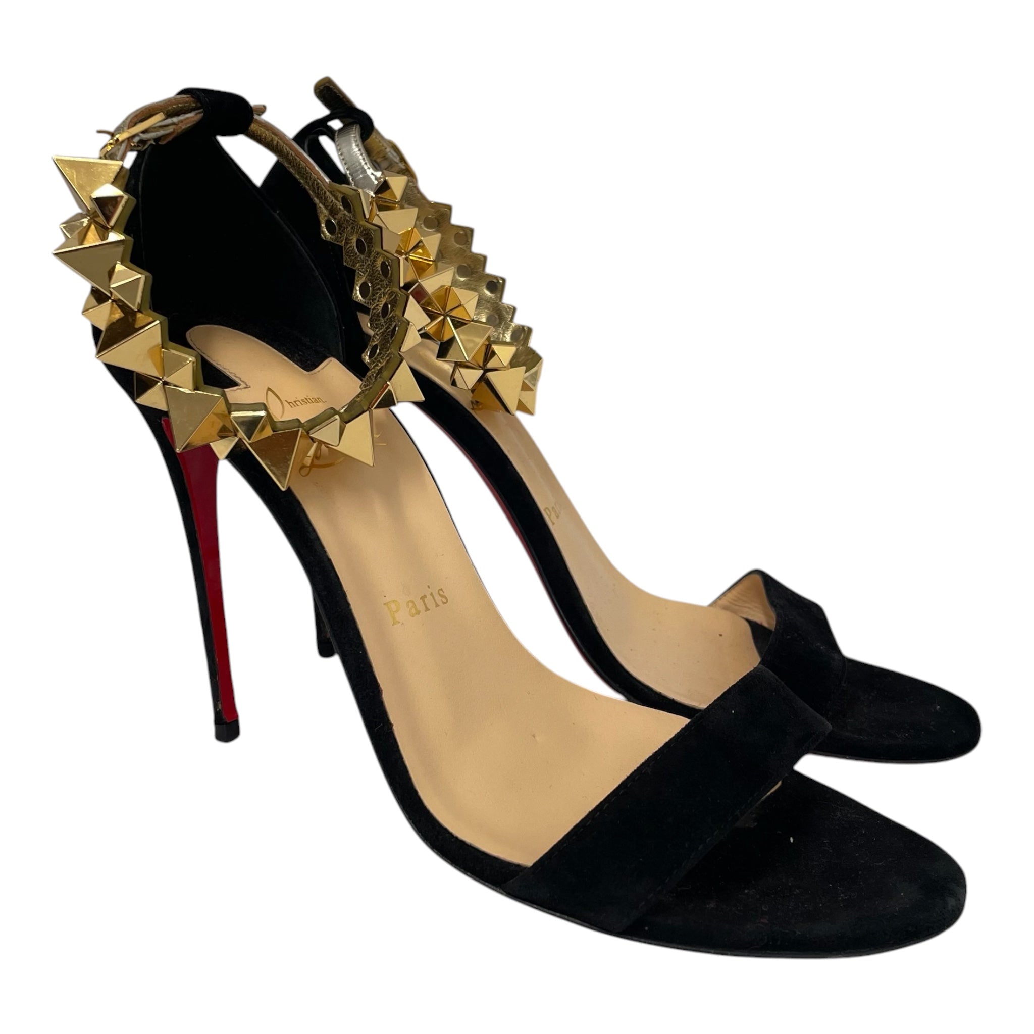 Christian Louboutin/Heels/US 9/Nylon/BLK/planetava 100 spikes view 1