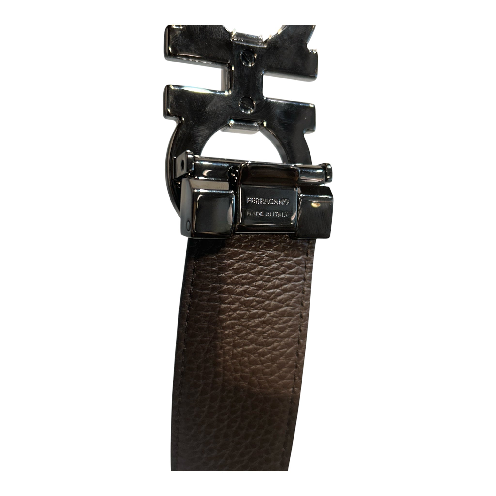 Salvatore Ferragamo/Belt/Leather/BLK/M's/silver buckle view 3