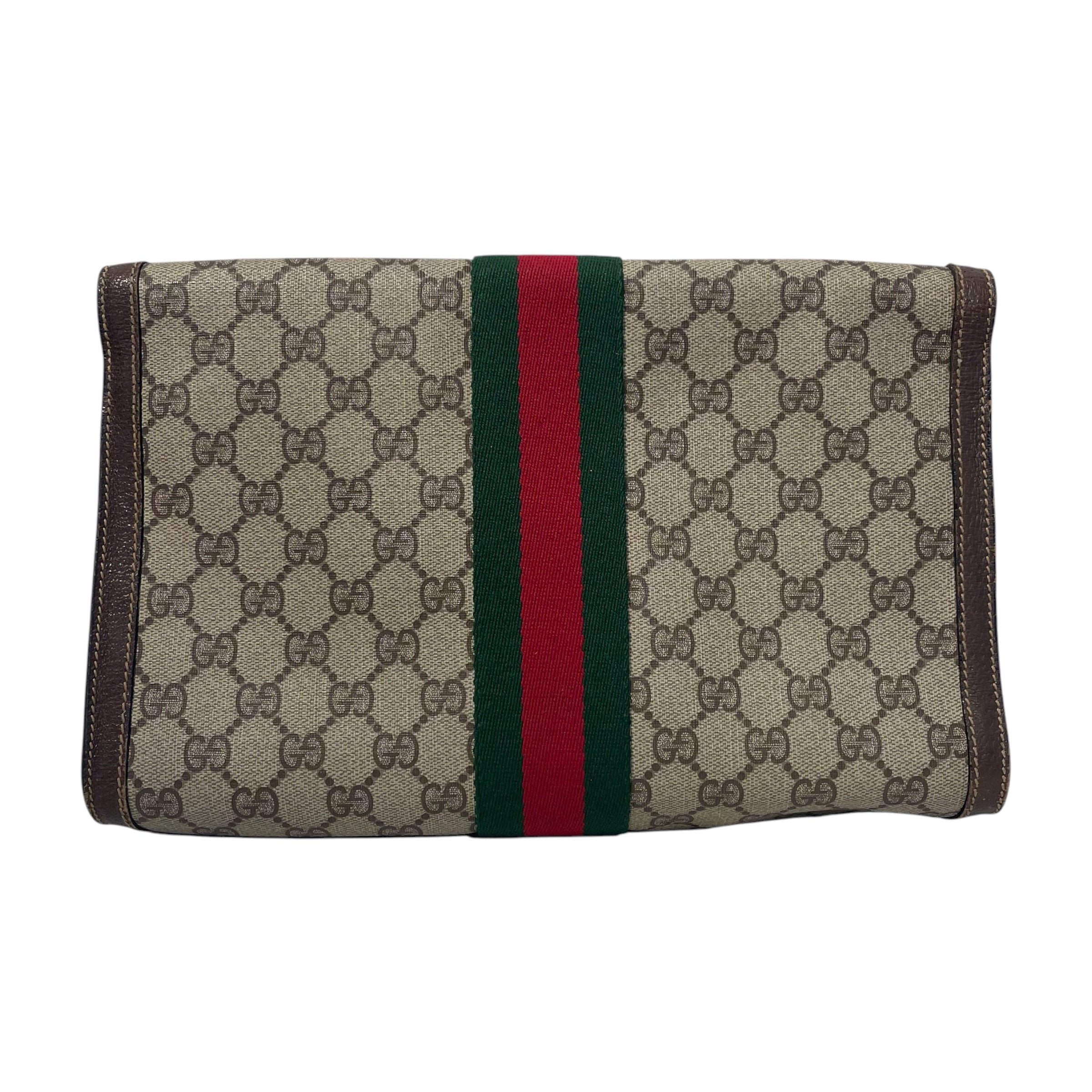 GUCCI/Clutch Bag/Monogram/Leather/GRY/GG supeme view 2