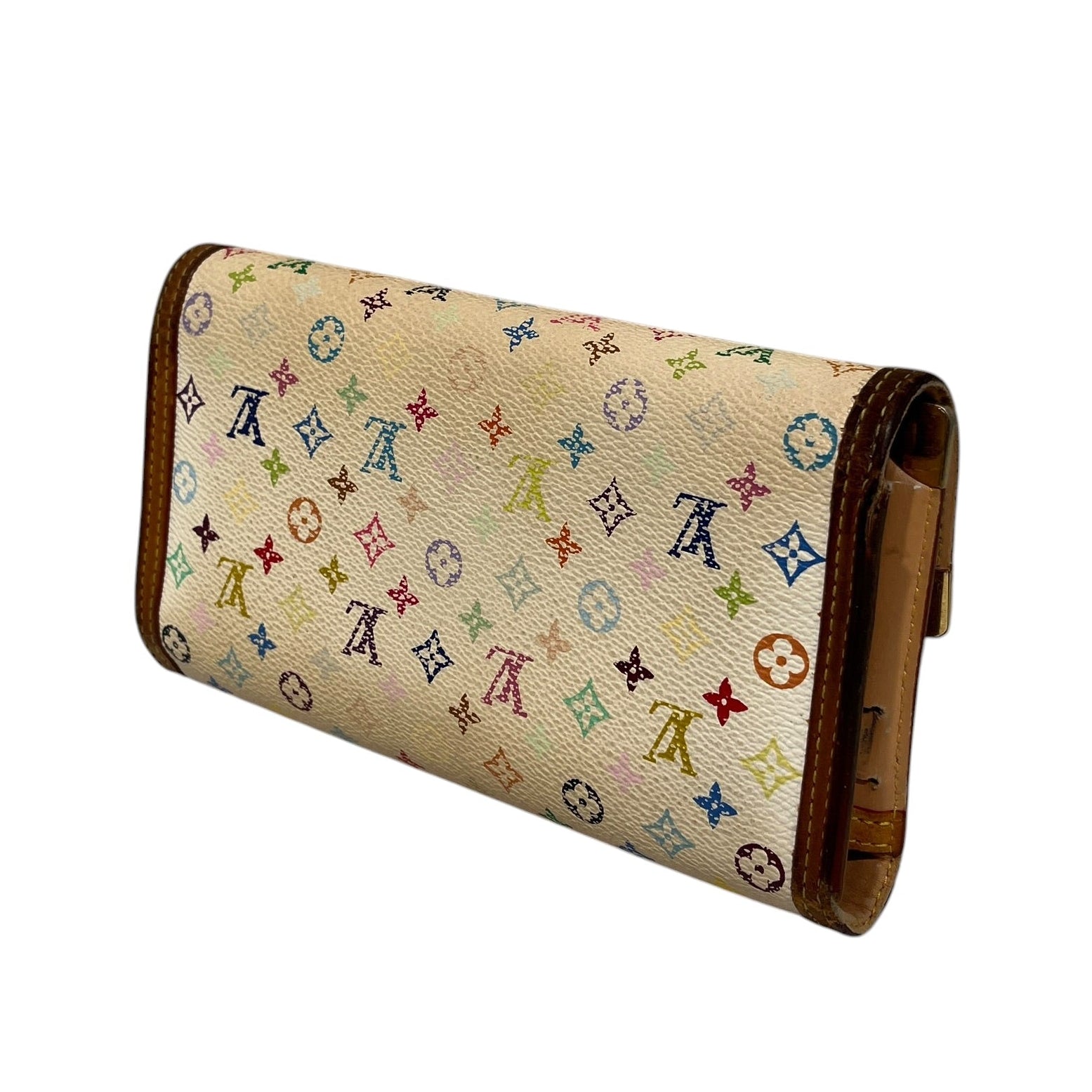 LOUIS VUITTON/Long Wallet/Monogram/Leather/WHT/2003 Murakami (TH1005) view 2