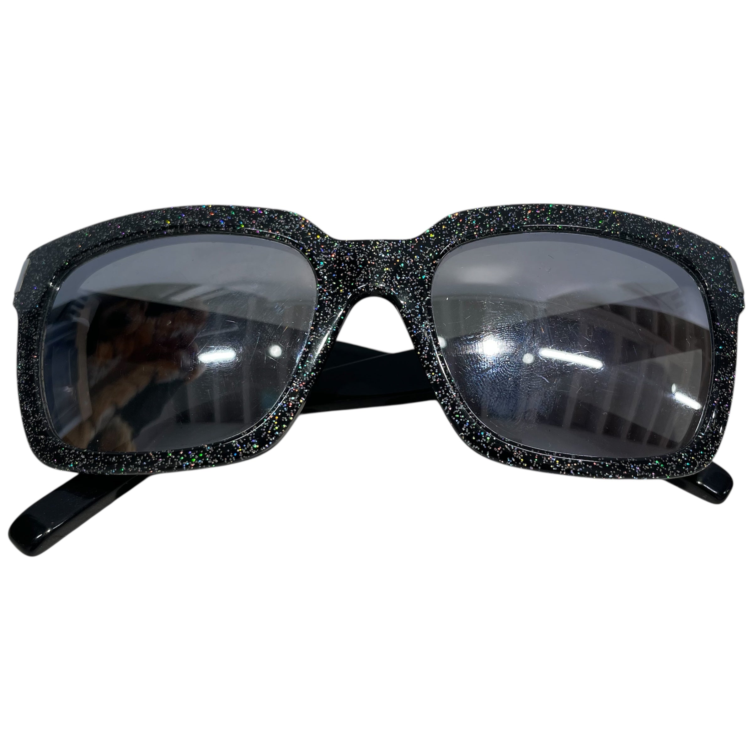 SAINT LAURENT/Sunglasses/Glitter/Celluloid/BLK/GLITTER RAINBOW FRONT view 1