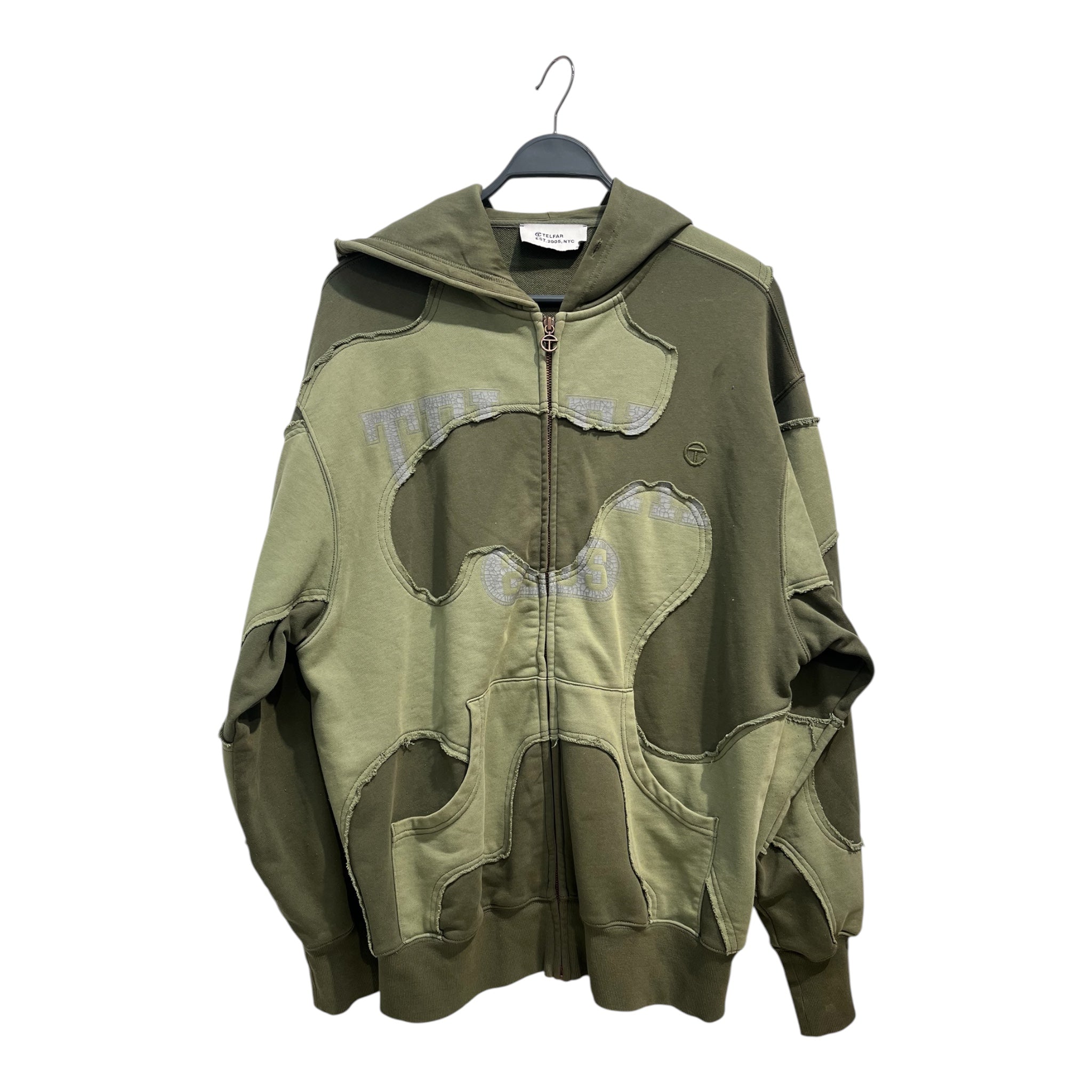 Telfar/Hoodie/Graphic/Cotton/GRN/PATCHWORK ZIP UP view 1