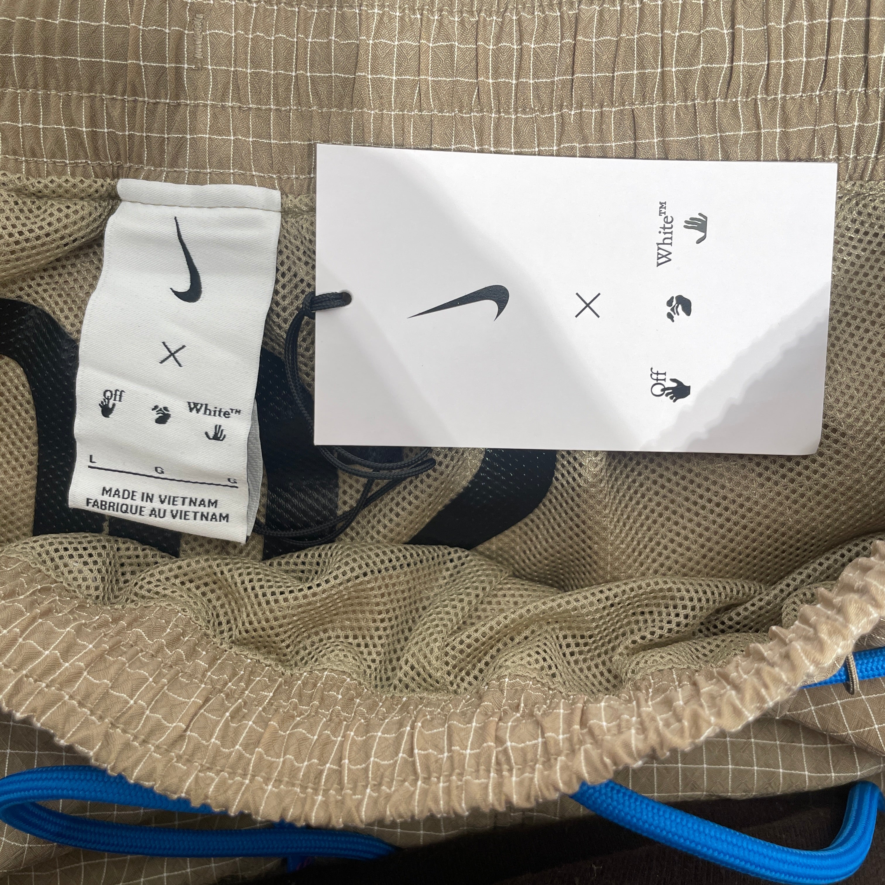 OFF-WHITE/NIKE/Shorts/L/Cotton/BEG/002 woven view 3