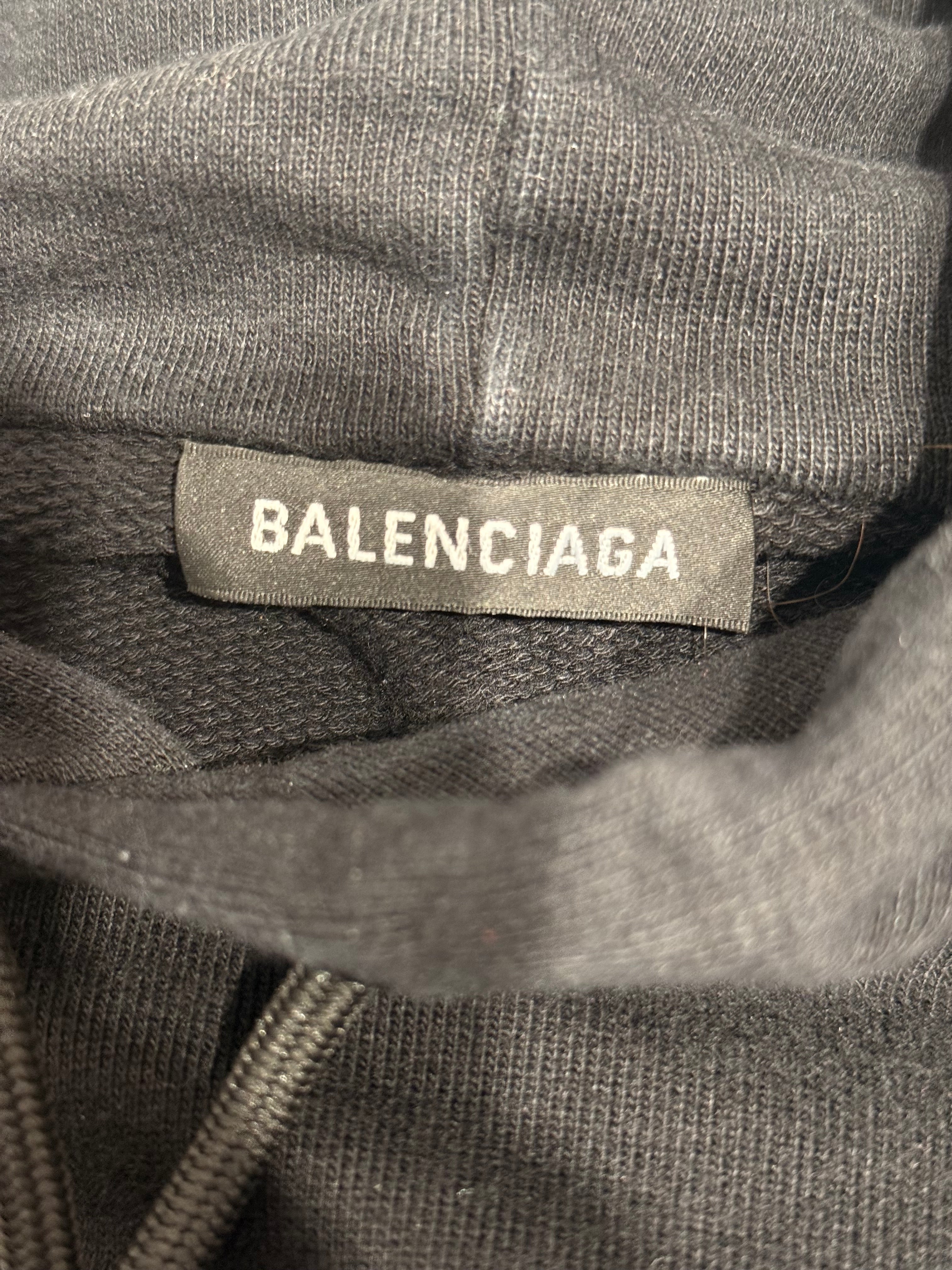 BALENCIAGA/Hoodie/L/Cotton/BLK/plain balenciaga logo view 3