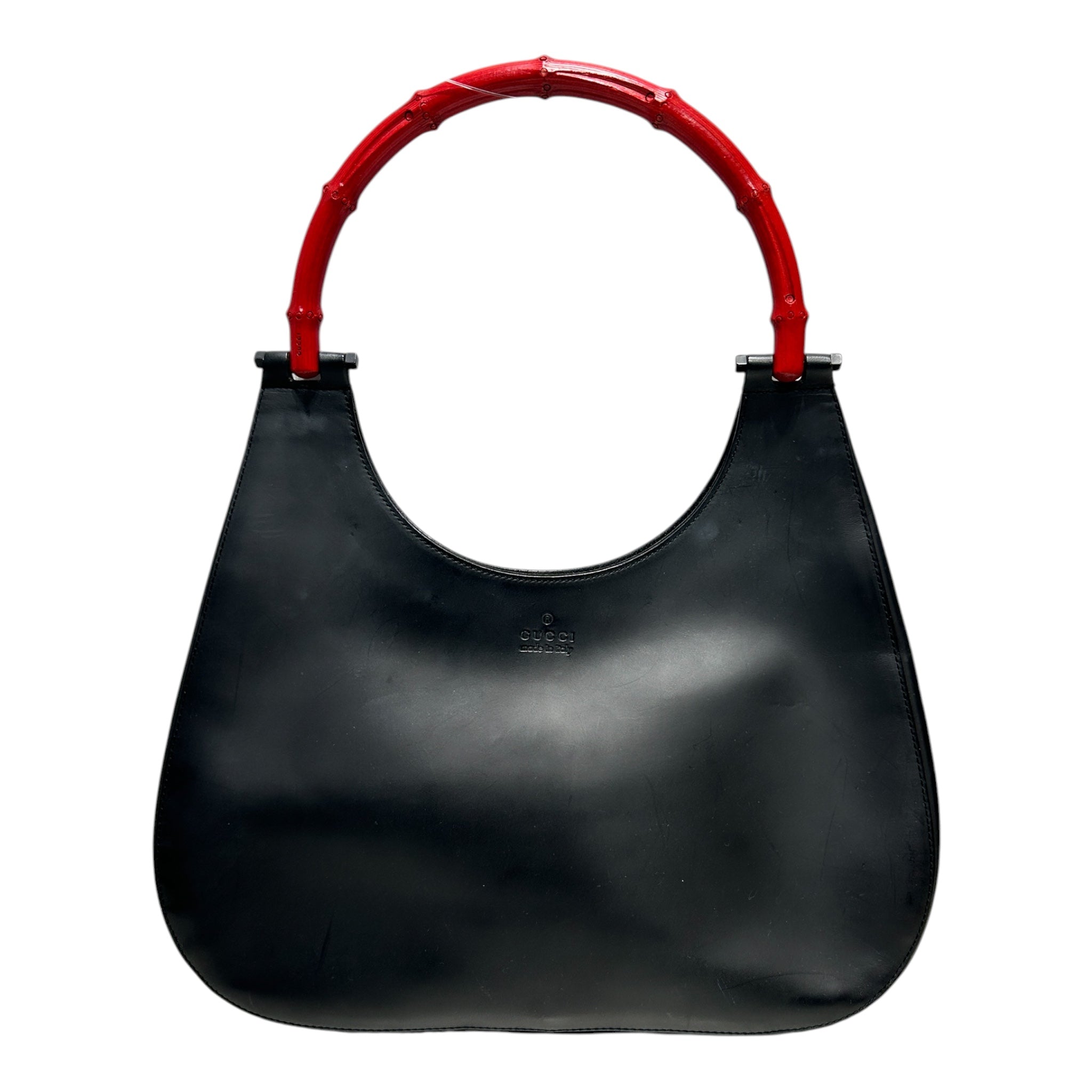 GUCCI/Hand Bag/Leather/BLK/X9VMT6M/RED BAMBOO HANDLE view 1