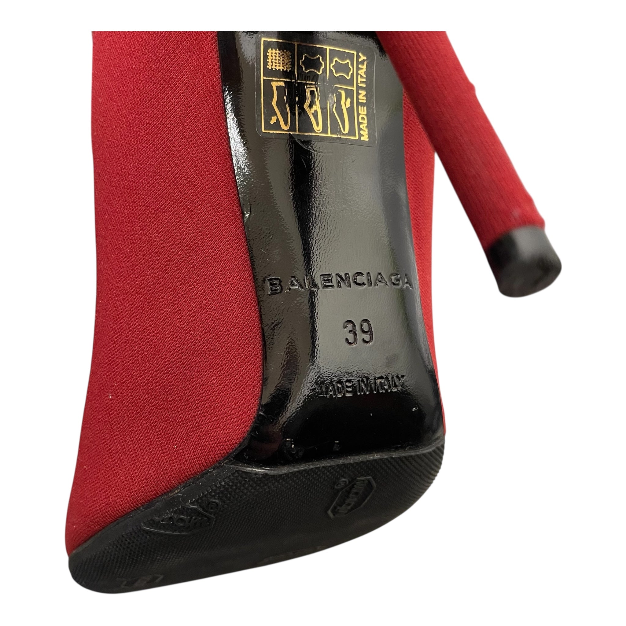 BALENCIAGA/Heels/EU 39/Polyester/RED/KNIFE ANKLE BOOT view 3