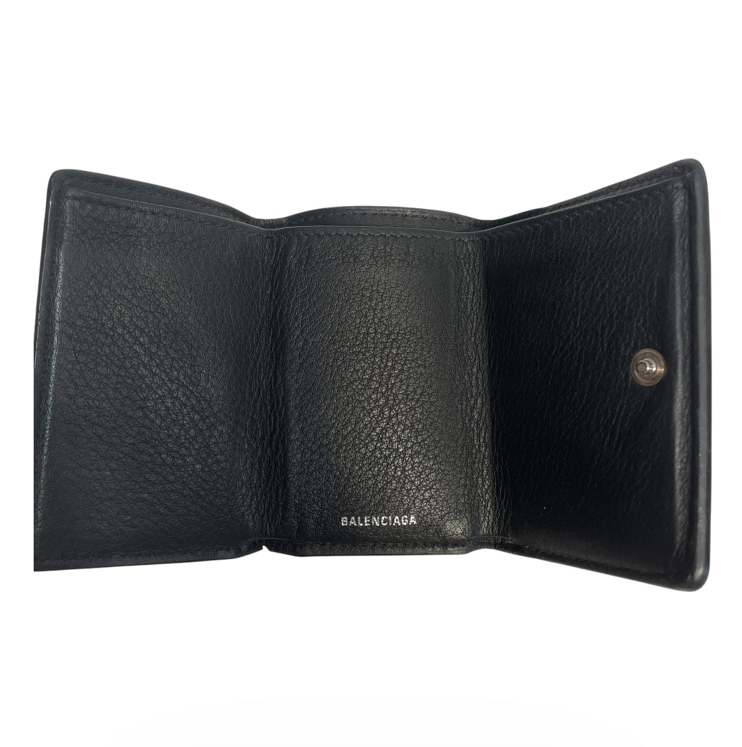 BALENCIAGA/Trifold Wallet/Leather/BLK/L's/MINI ENVELOPE EMBOSSED LOGO view 4