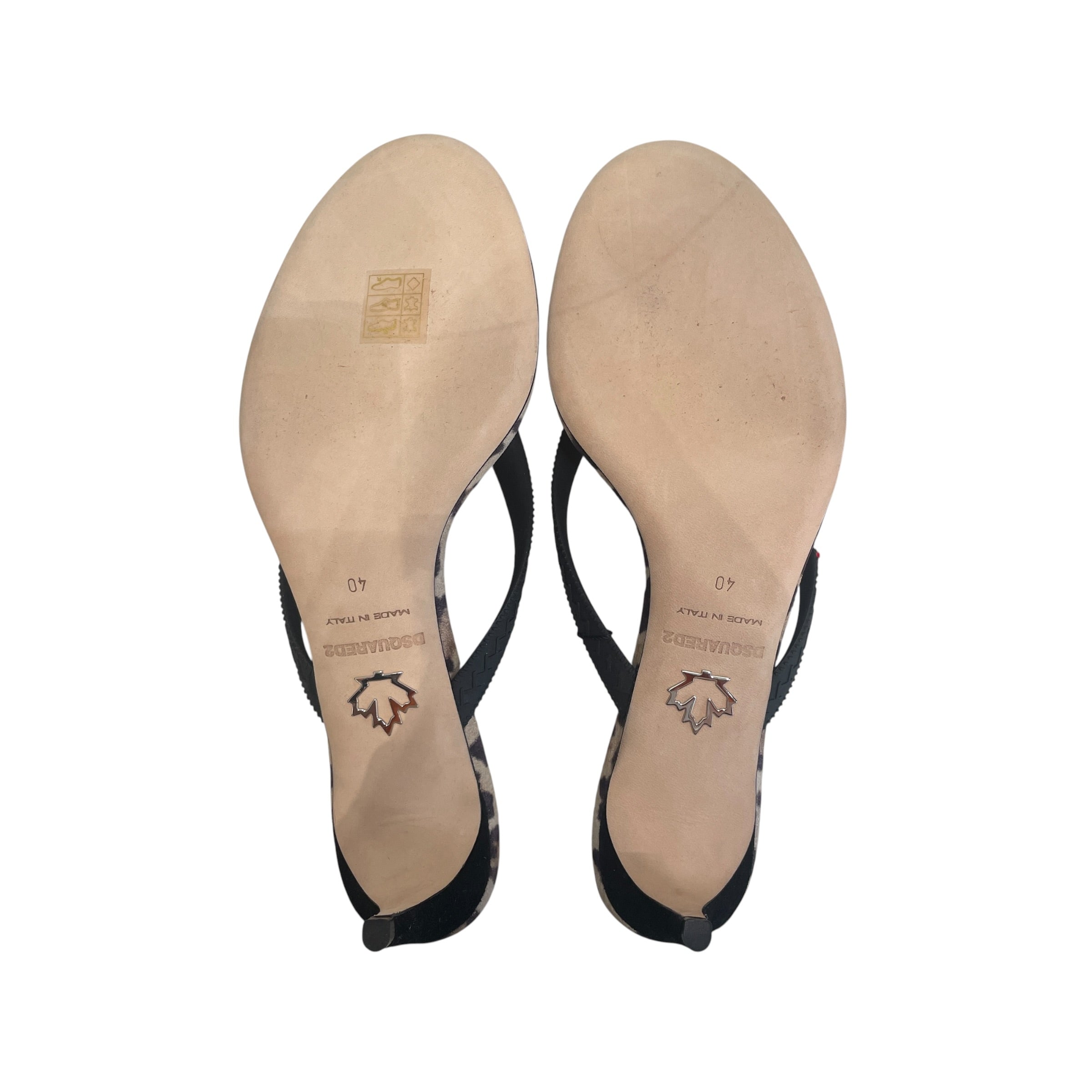 DSQUARED2/Heels/EU 40/Animal Pattern/MLT/LEOPARD KITTEN HEEL FLIP FLOP view 5