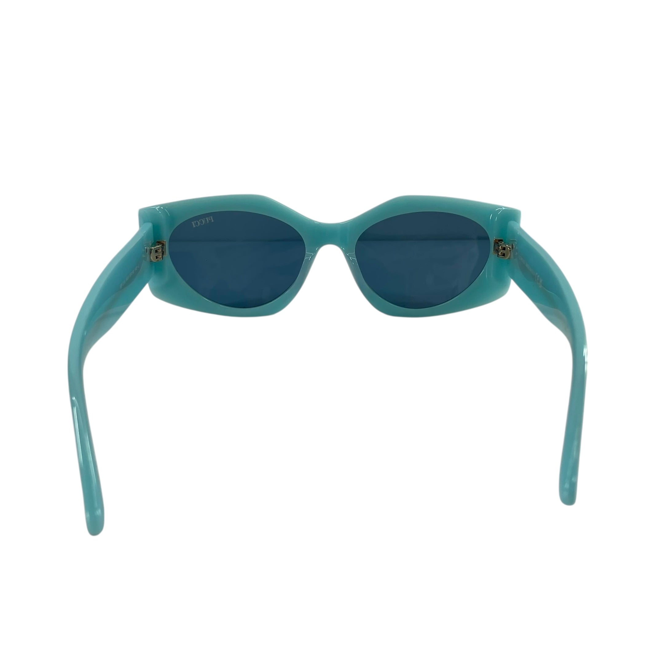 EMILIO PUCCI/Sunglasses/Plastic/BLU/Oval/TURQUOISE FISH ON ARMS view 4