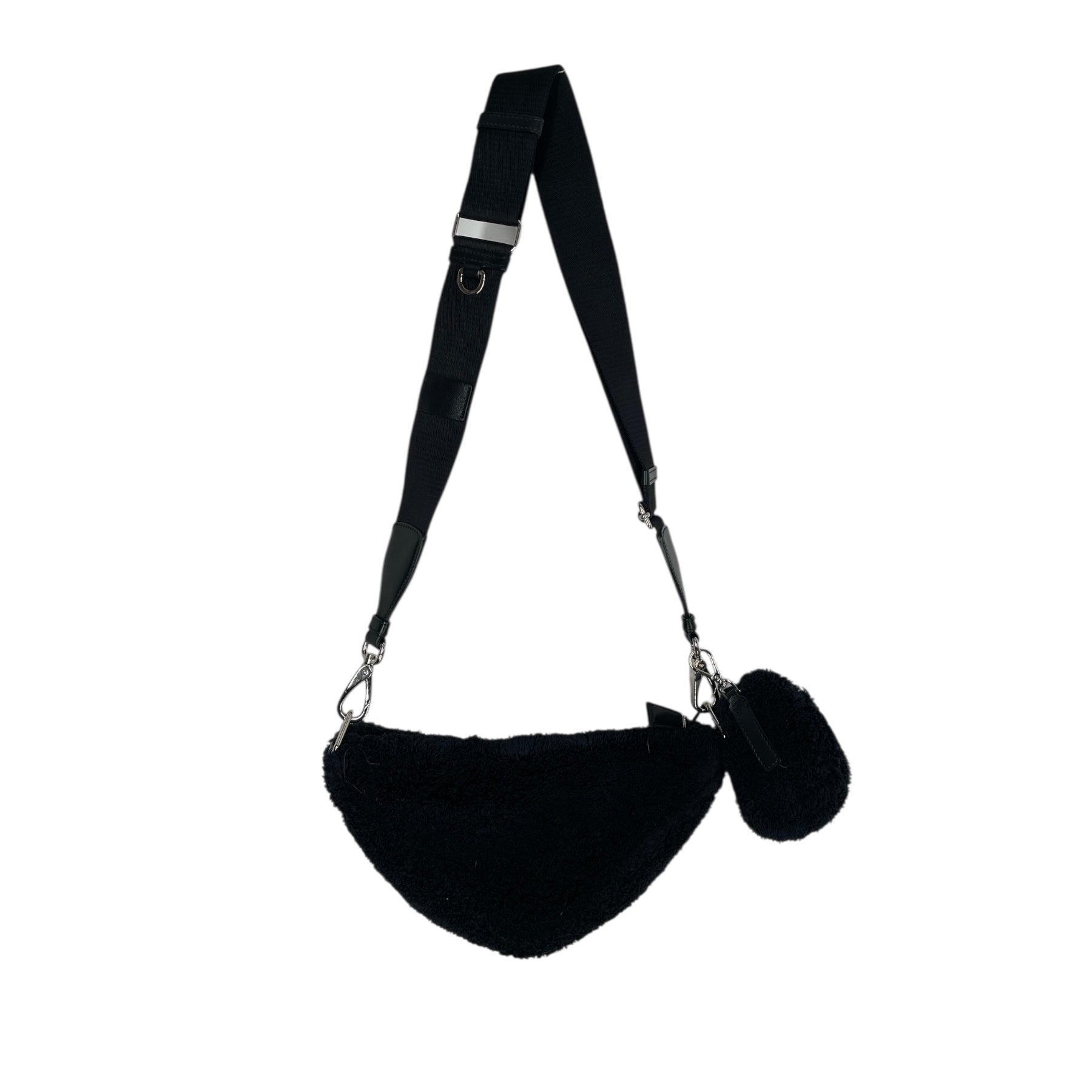 PRADA/Hand Bag/Cotton/BLK/TRIANGLE TEDDY BELT BAG view 2