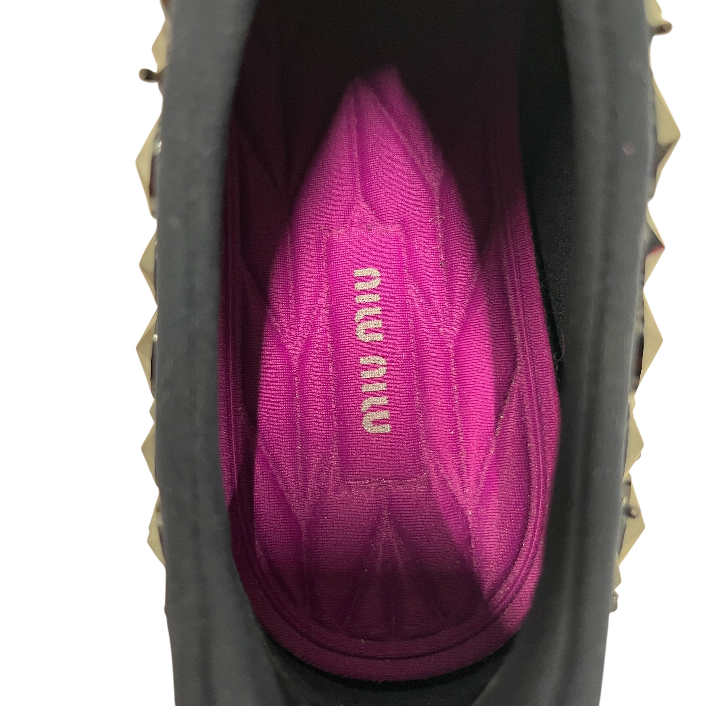 MIU MIU/Low-Sneakers/US 5/Nylon/NVY/Astro Crystal Embellished view 3
