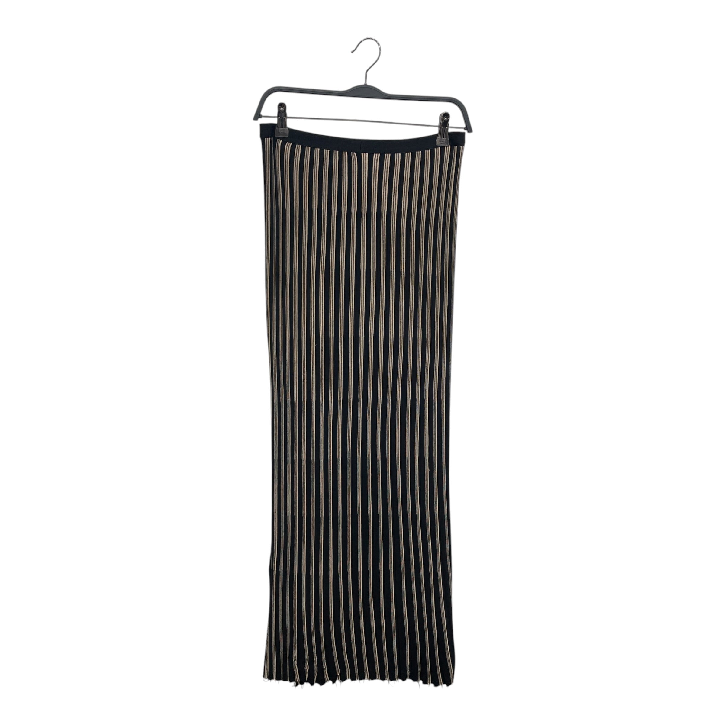 Helmut Lang/Long Skirt/M/Stripe/Polyester/BLK/Maxi Length/BEIGE STRIPE WRAP SKIRT view 2