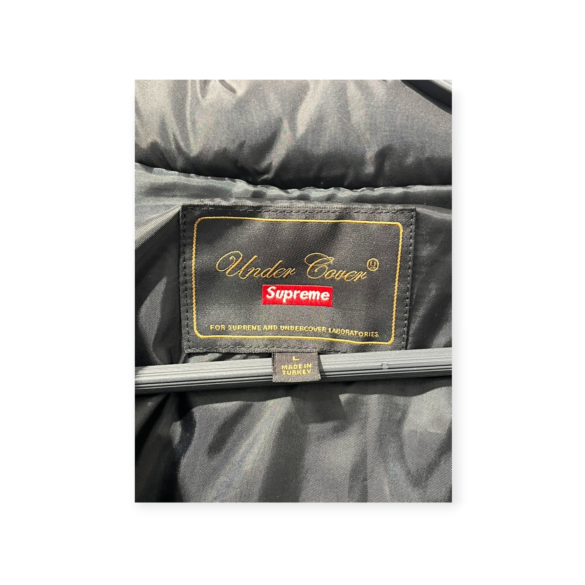 Supreme/UNDERCOVER/Puffer Jkt/L/Nylon/BLK/LEATHER SLEEVE PUFFER view 9