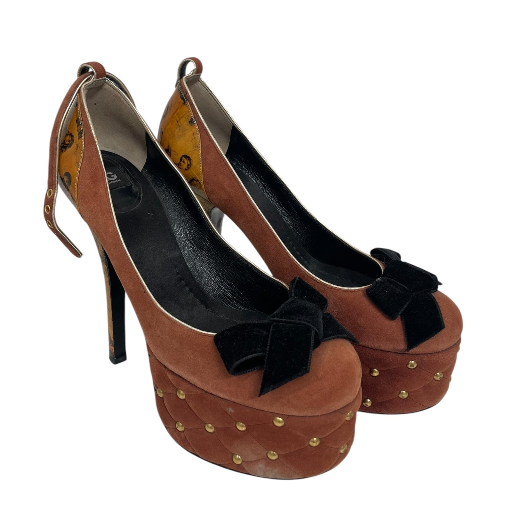 D&G/Heels/EU 39/Suede/BRW/VINTAGE EMBELLISHED HEEL view 1