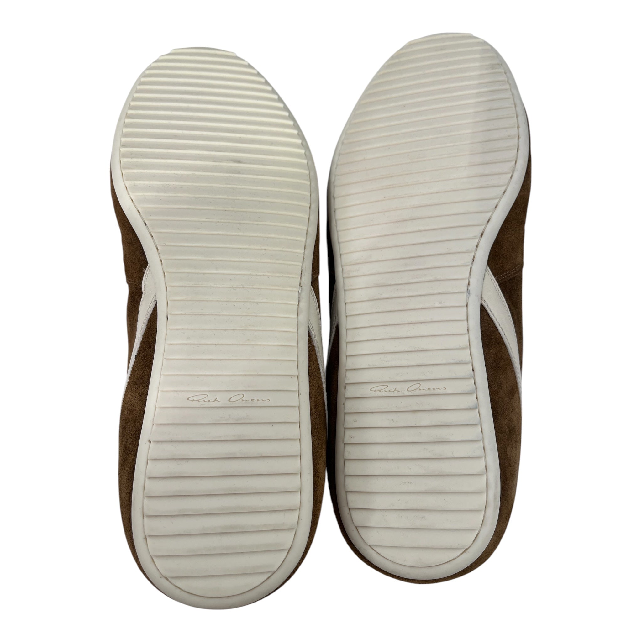 Rick Owens/Low-Sneakers/EU 41/Suede/CML/minimal sneaker white trim view 9
