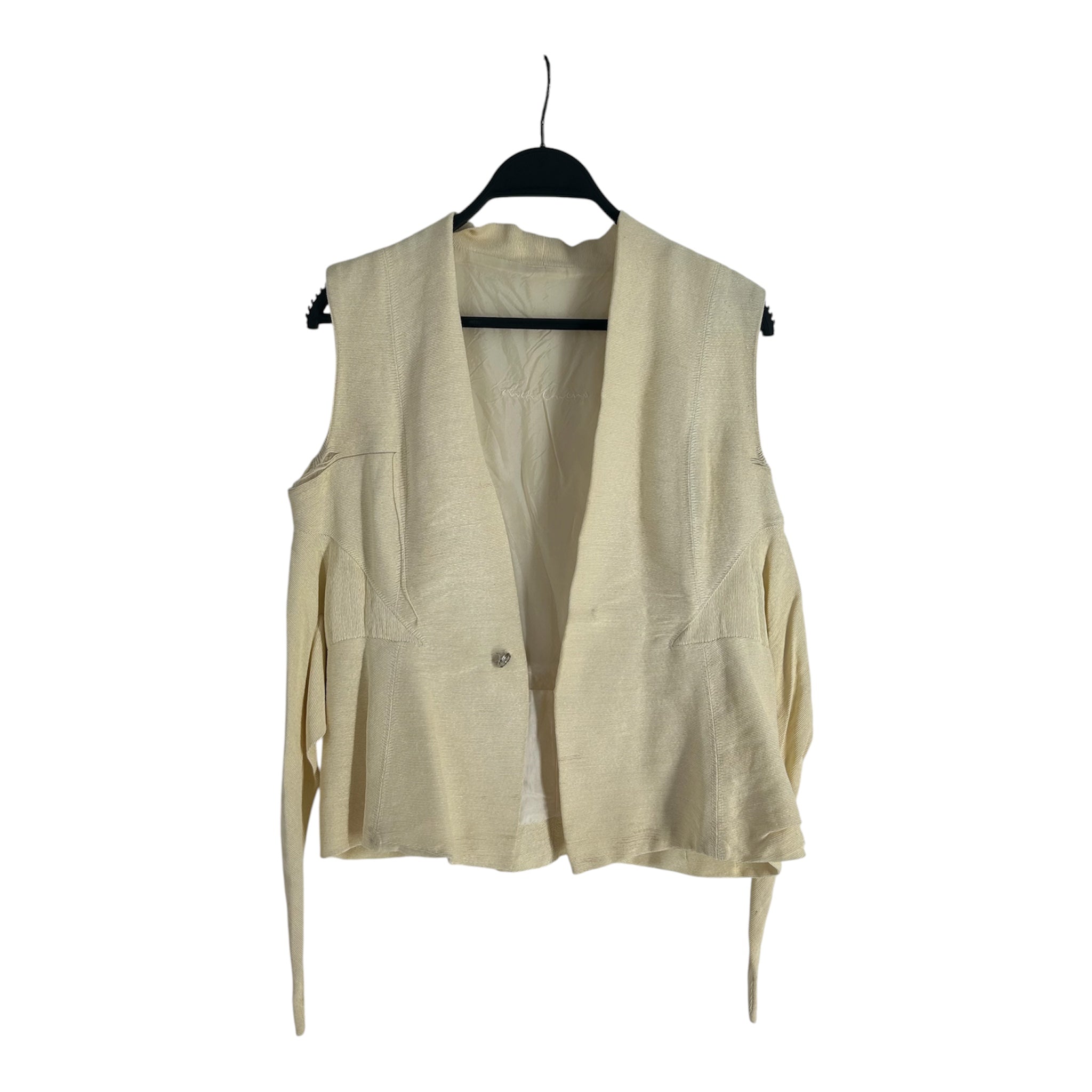 Rick Owens/Vest/10/Cotton/CRM/RO 7727 / NF view 1