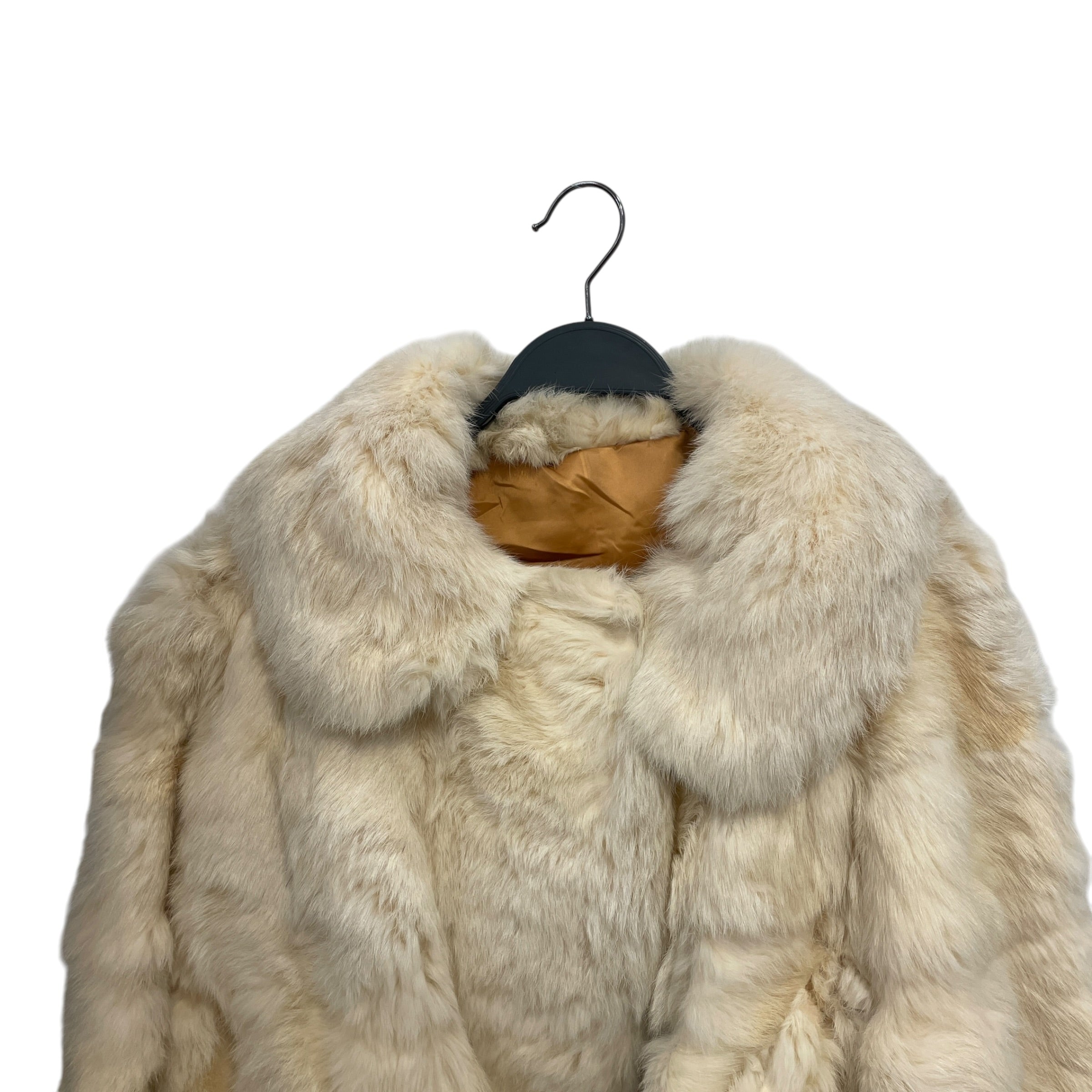 Vintage/Coat/Fur/IVR/Rabbit Fur Coat, Leather Belt view 2