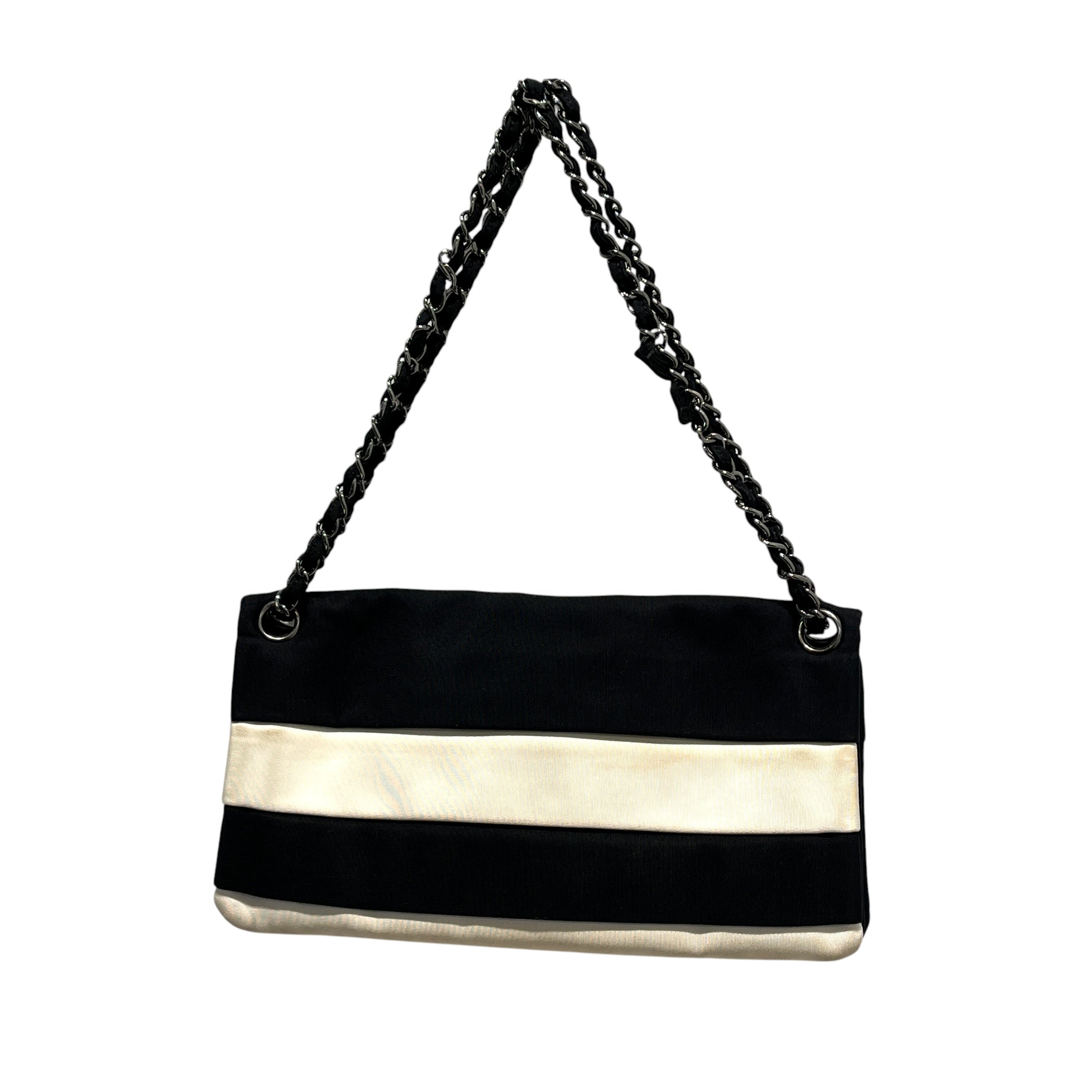 CHANEL/Hand Bag/Stripe/BLK/Striped Reissue Flap Bag Cloth view 2
