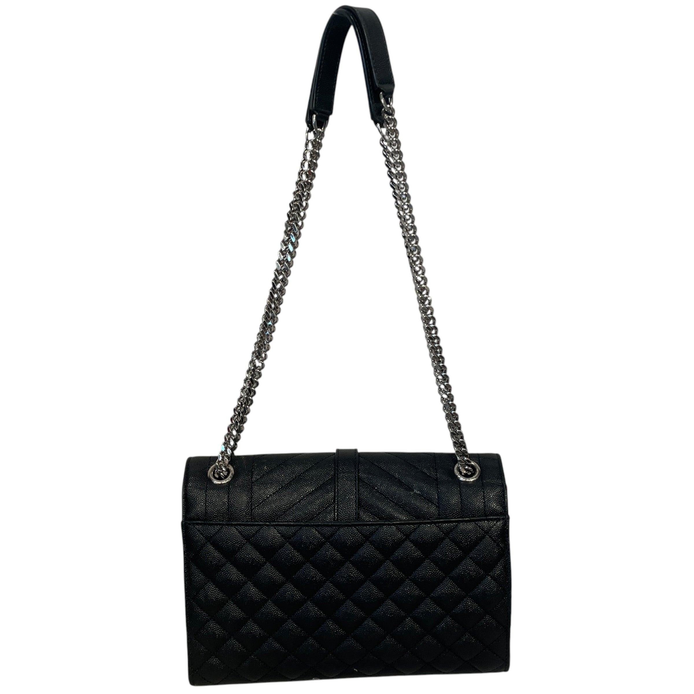 YVES SAINT LAURENT/Bag/Leather/BLK/ENVELOPE SILVER HARDWARE view 2