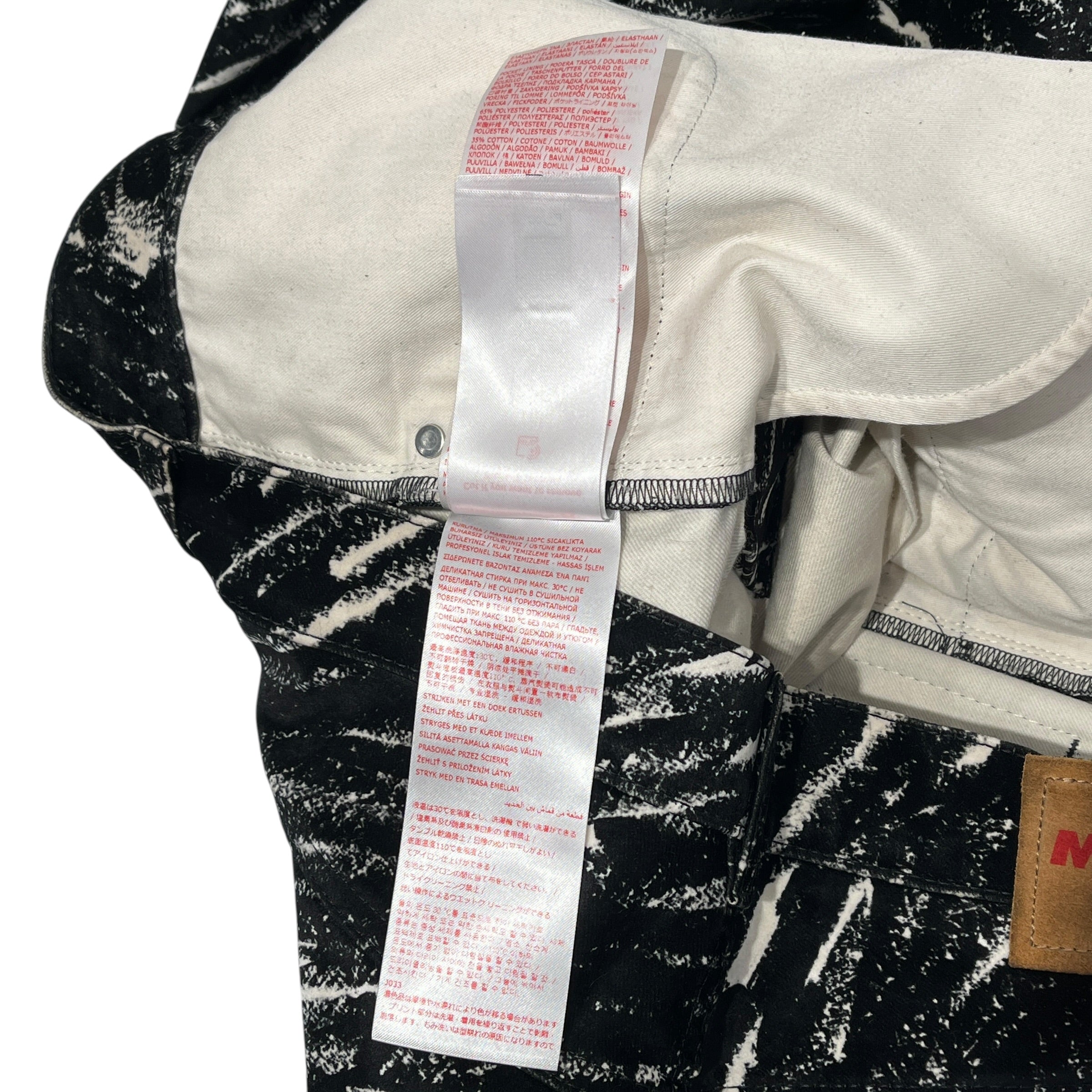 MARNI/Pants/31/BLK/All Over Print/velvet-like crayon pattern view 8