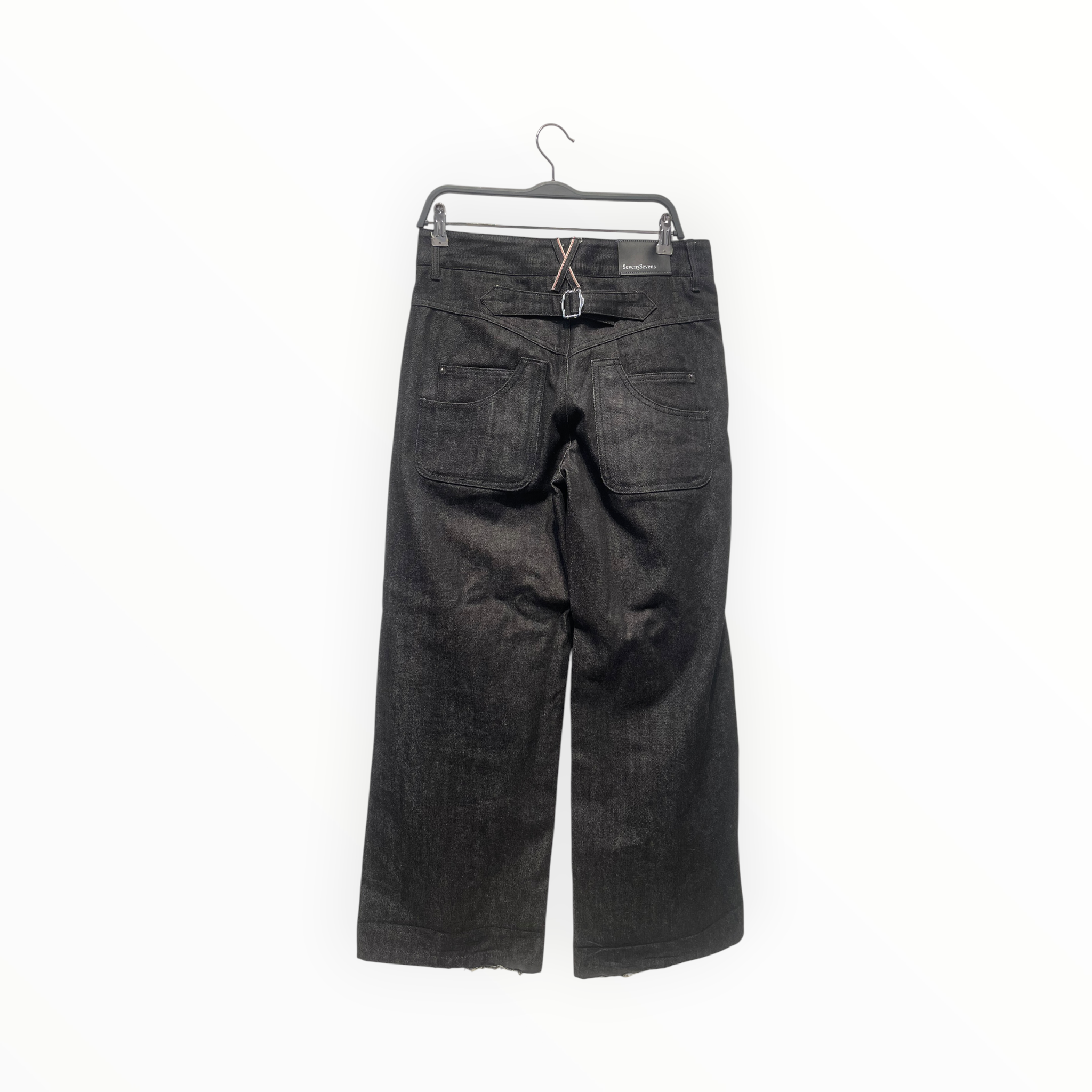 SEVEN3SEVENS/Straight Pants/30/Cotton/BLK/SELVEDGE view 2