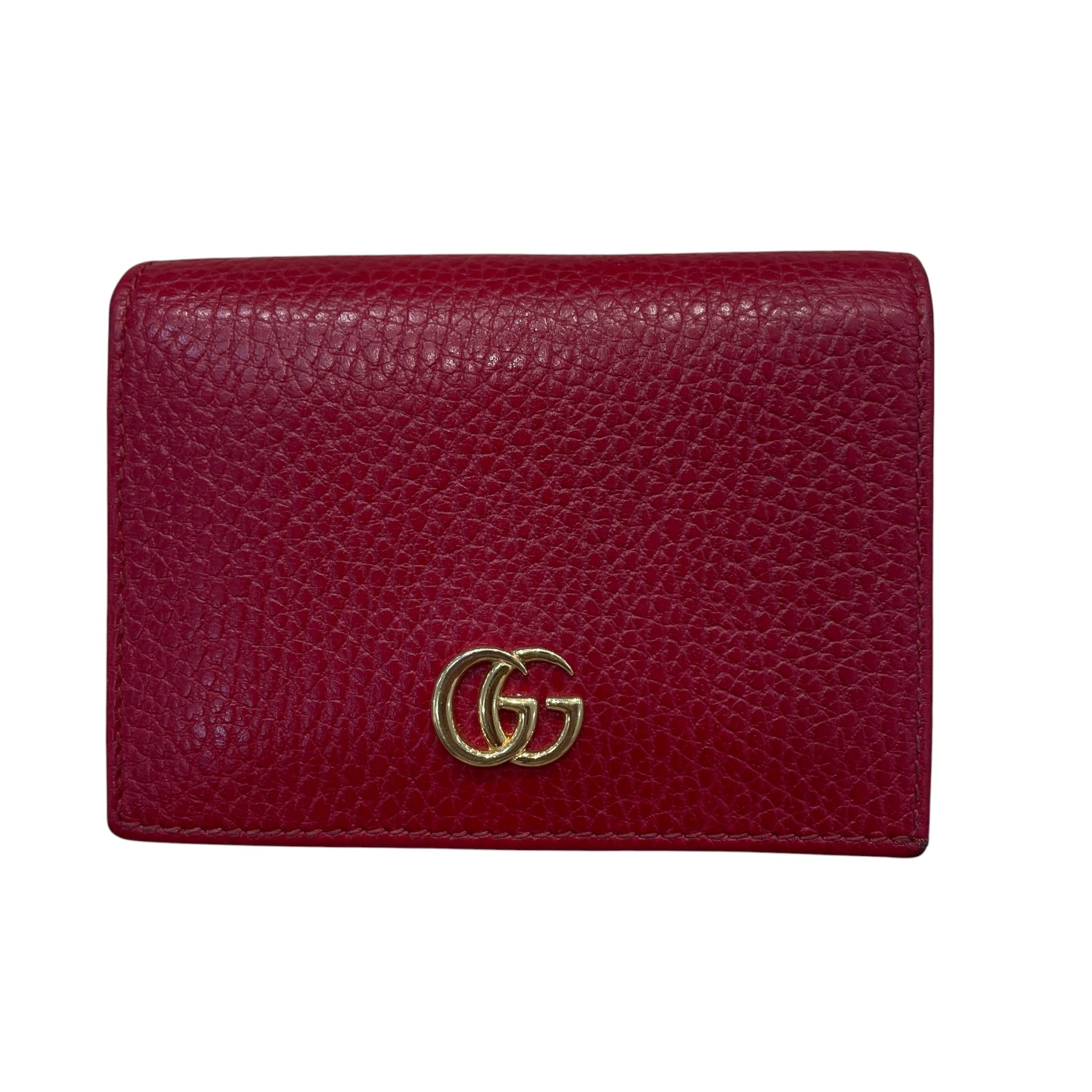 GUCCI/Bifold Wallet/Leather/RED/L's/mini/cardholder/456126 view 1