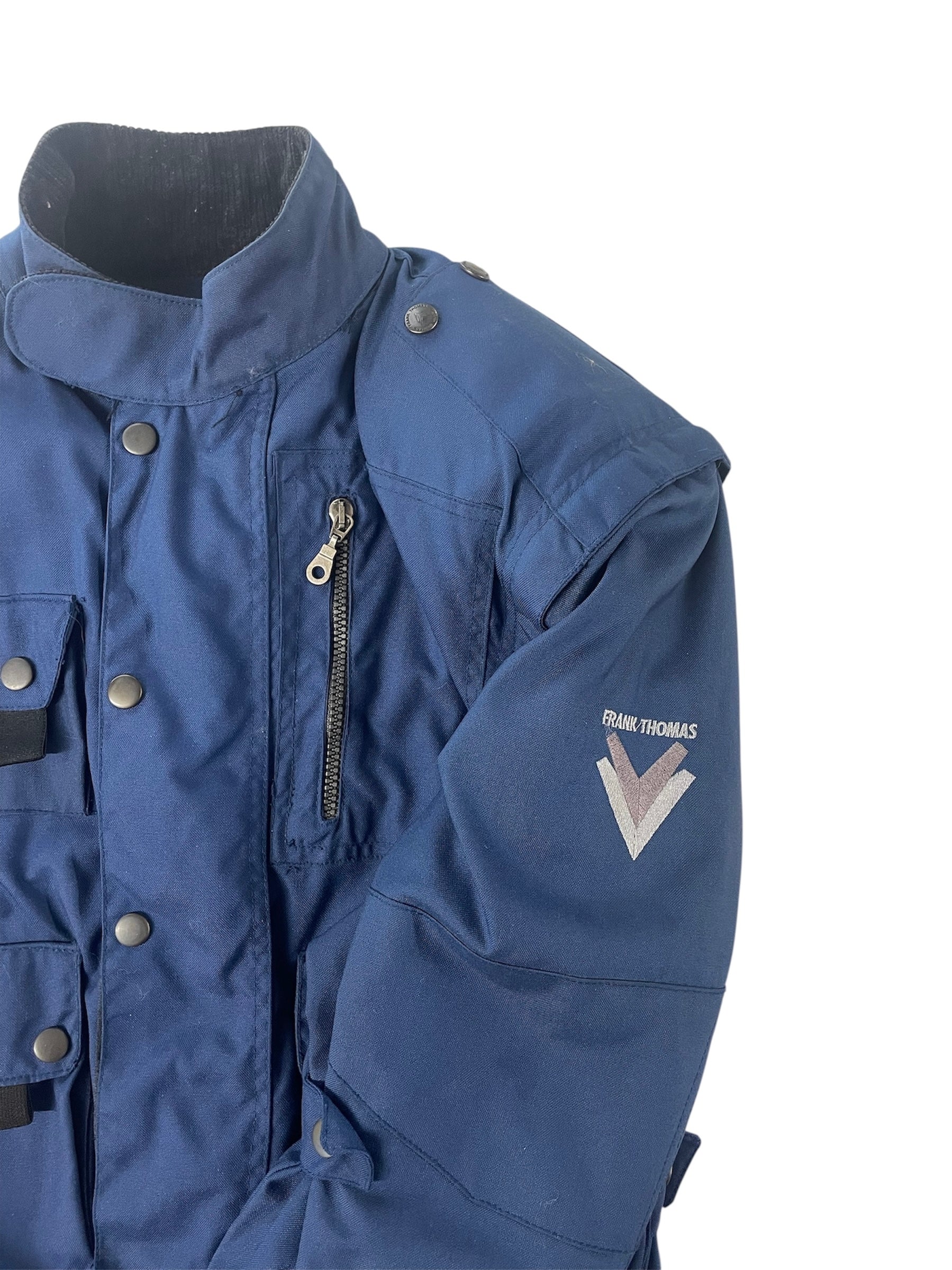 FRANK THOMAS/Jacket/S/Cotton/BLU/RIDING JACKET SHOULDER PADS view 3