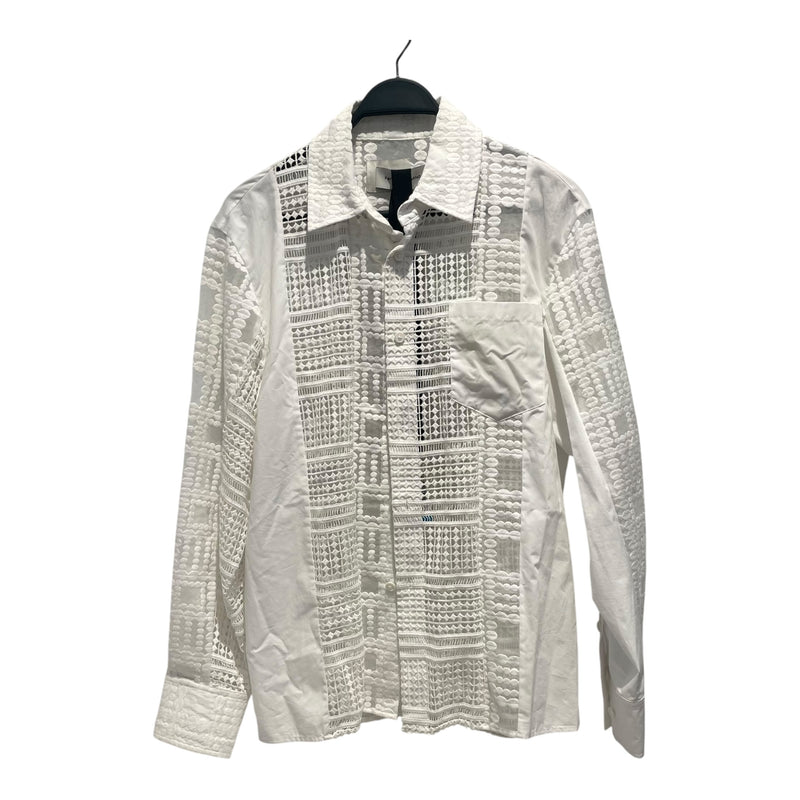 Feng Chen Wang/LS Shirt/S/Cotton/WHT/Lace Cut Out