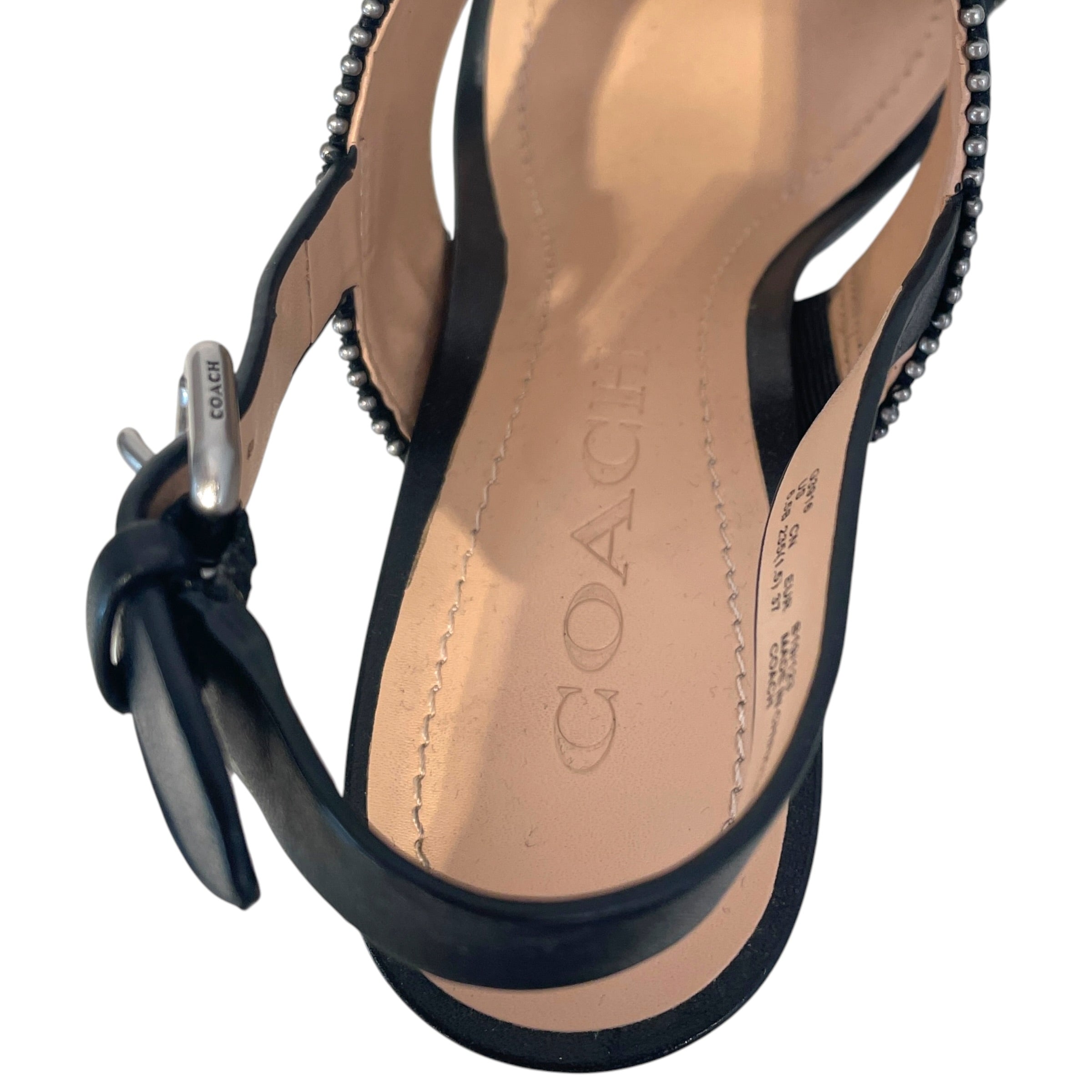 COACH/Heels/US 6.5/Leather/BLK/Rylie beadchain dress heels view 3