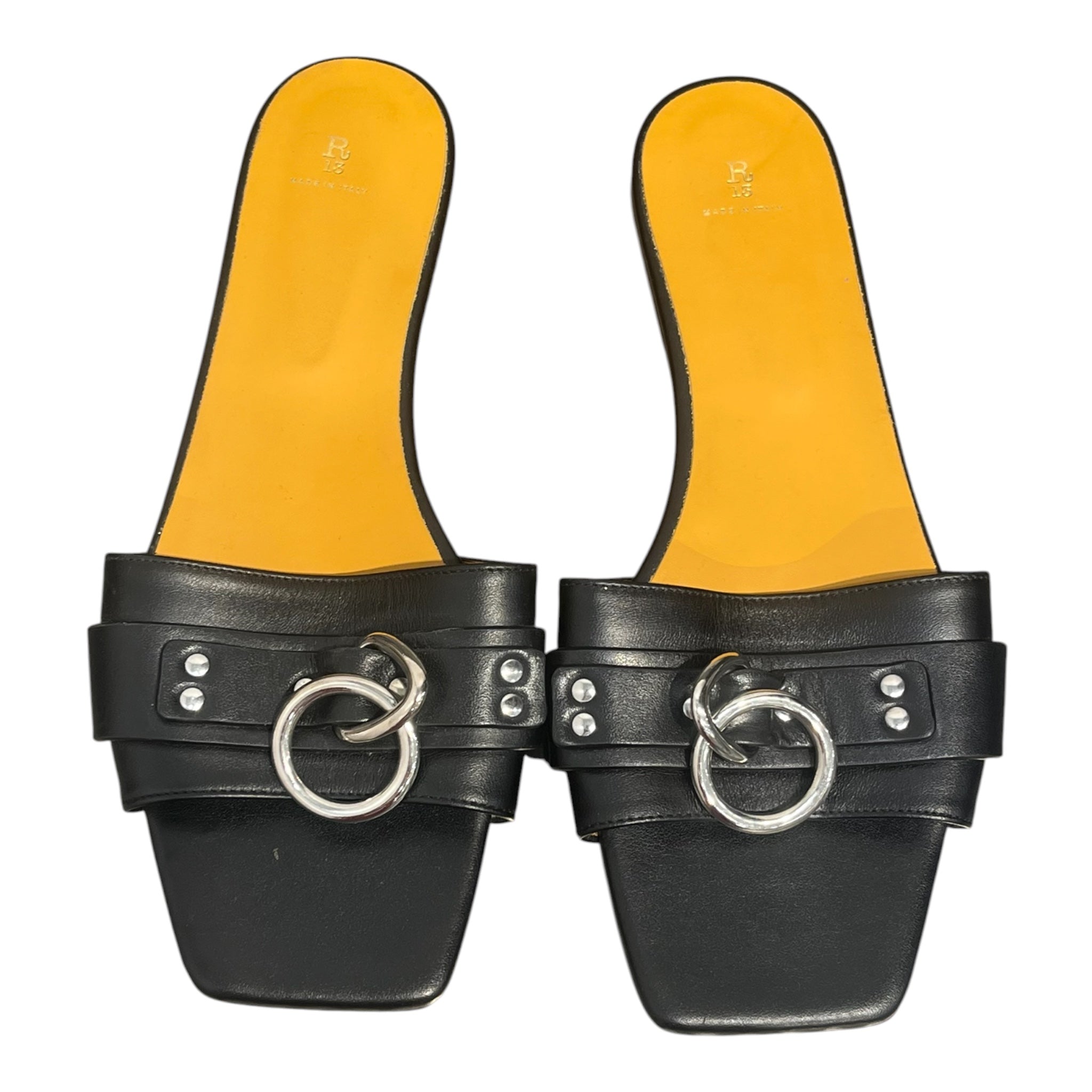 R13/Sandals/EU 39/Leather/BLK/sid harnes slides view 6