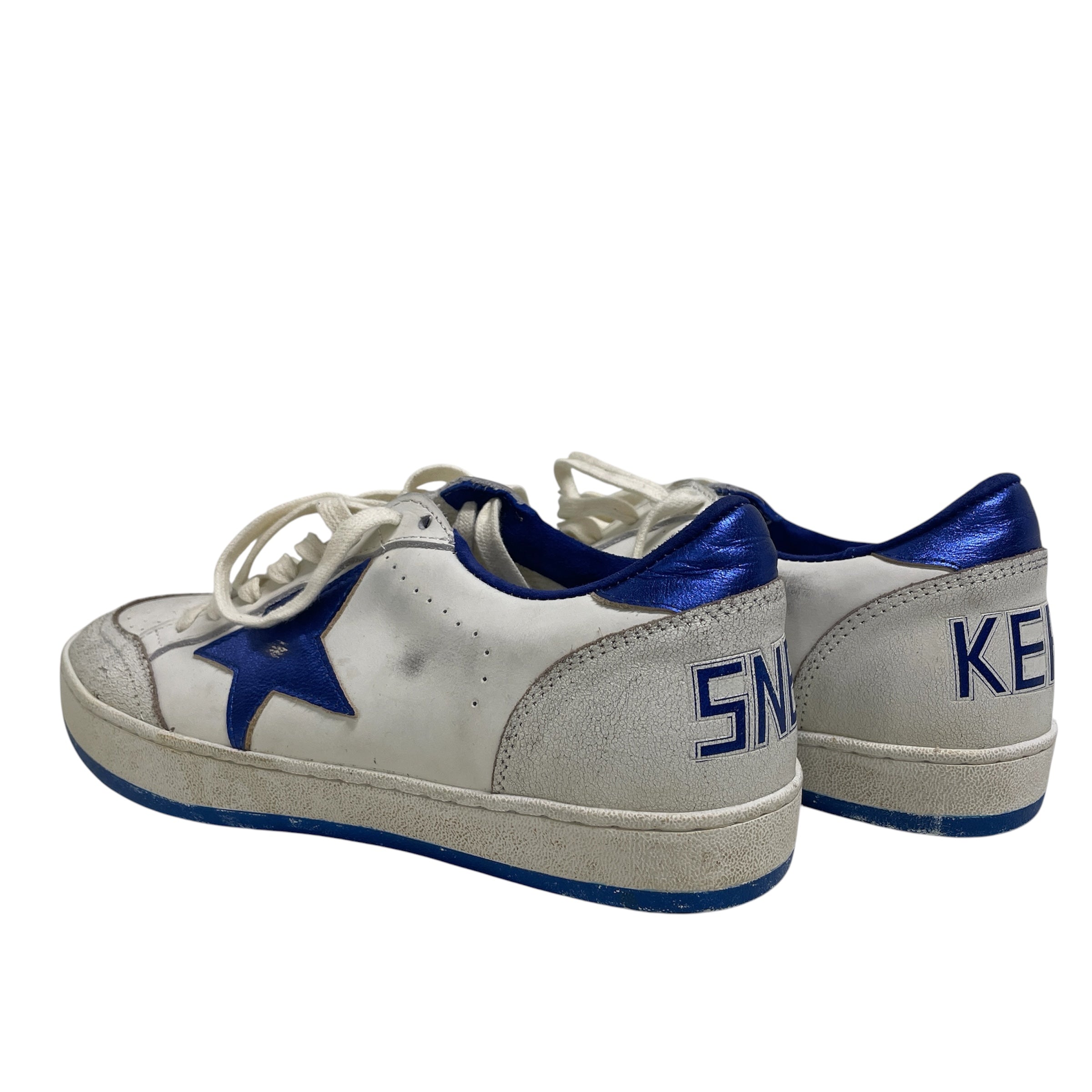 GOLDEN GOOSE/Low-Sneakers/US 8/Leather/WHT/BLUE STAR  ON SIDES view 2