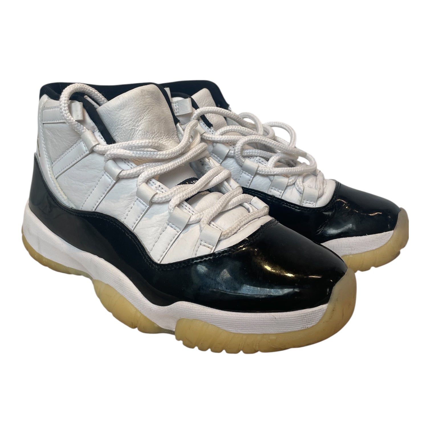 JORDAN BRAND/Hi-Sneakers/US 8.5/WHT/Retro Jordan 11 Blk/Gld view 1