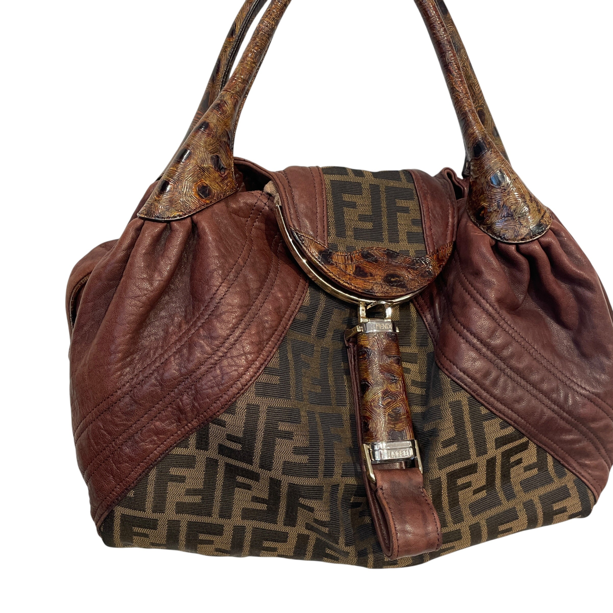 FENDI/Tote Bag/Monogram/Leather/BRW/SPY BAG ZUCCA FF view 2